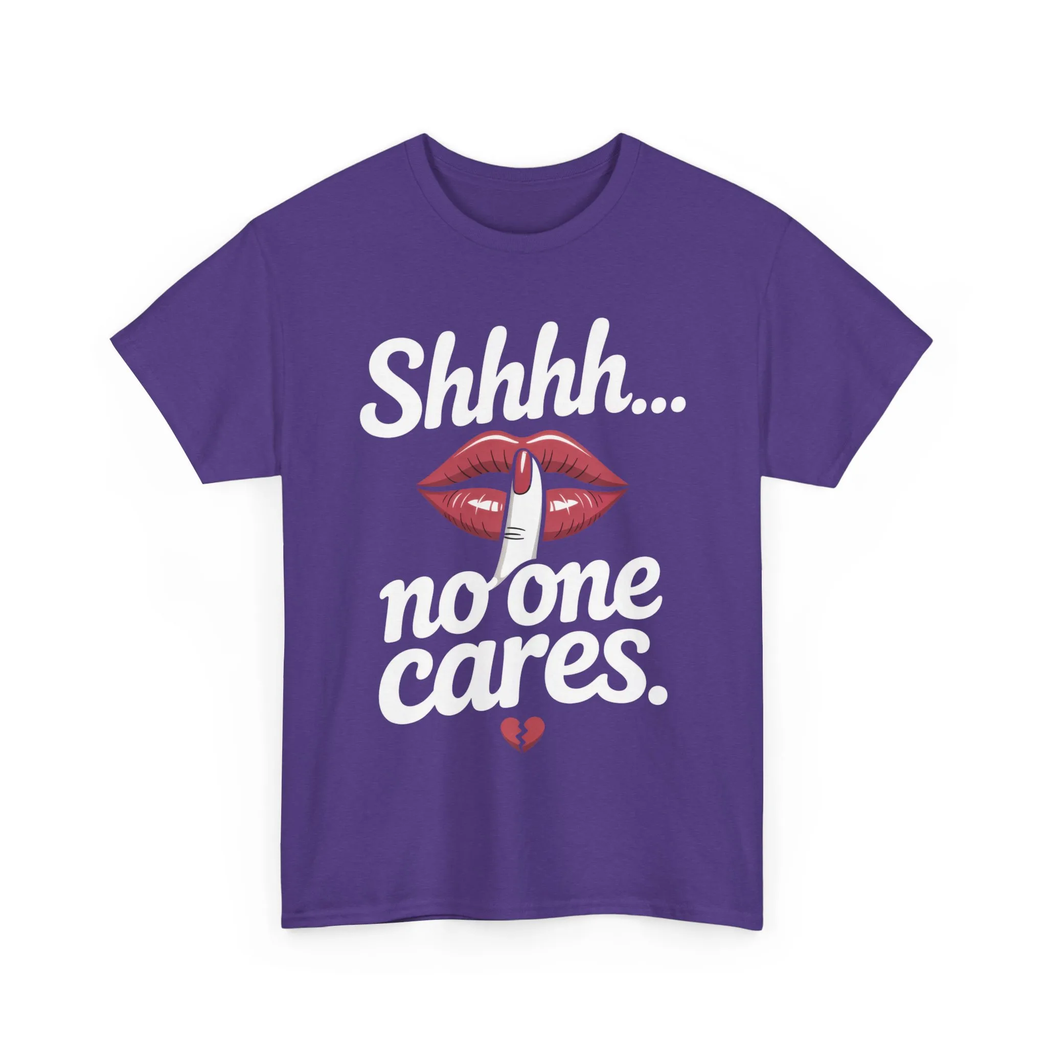 Shhh No One Cares Shirt, Sassy Funny Graphic Tee for Women, Sarcastic Lips Tank Top, Bold Attitude T-Shirt, Tee with Bold Statement Design - Image 19