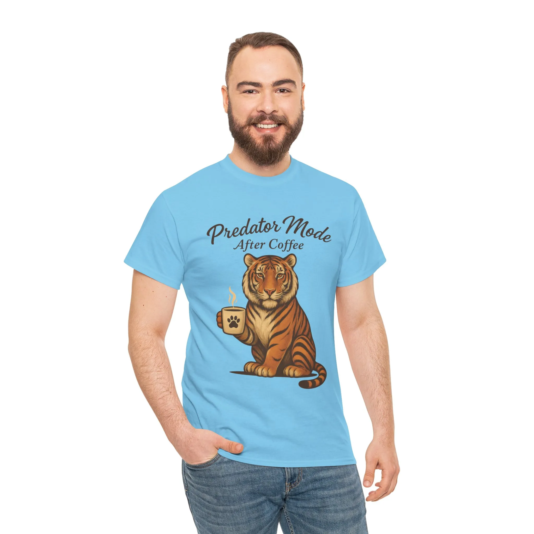 Predator Mode After Coffee Tiger Shirt, Funny Coffee Lover Tee, Mens Caffeine Graphic Tee, Morning Motivation Tiger Shirt,Coffee Addict Gift - Image 17