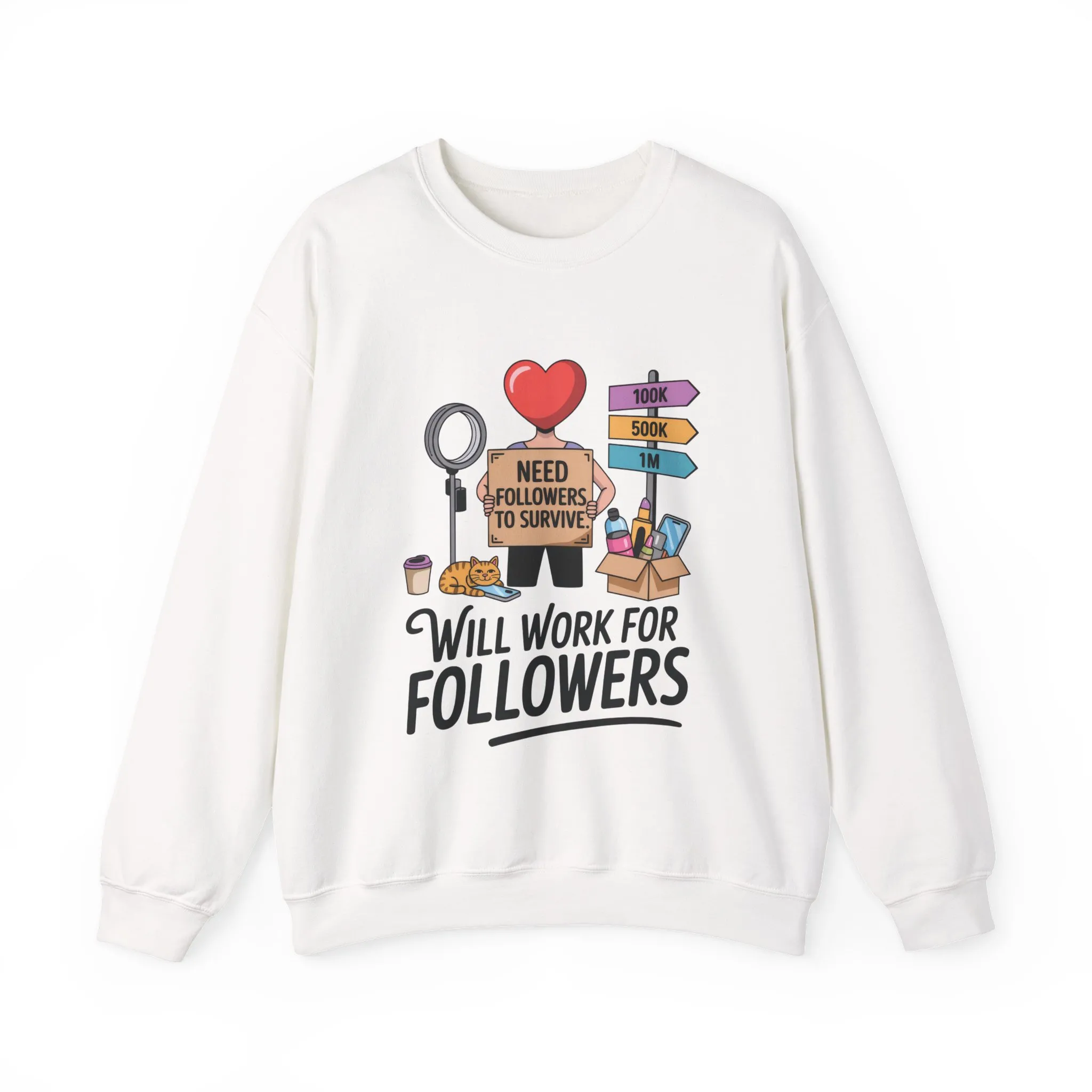 Funny Influencer Womens Sweatshirt, Social Media Sweatshirt, Humor Gifts, Crewneck for Influencers, Casual Wear, Womens Cozy Meme Top - Image 4