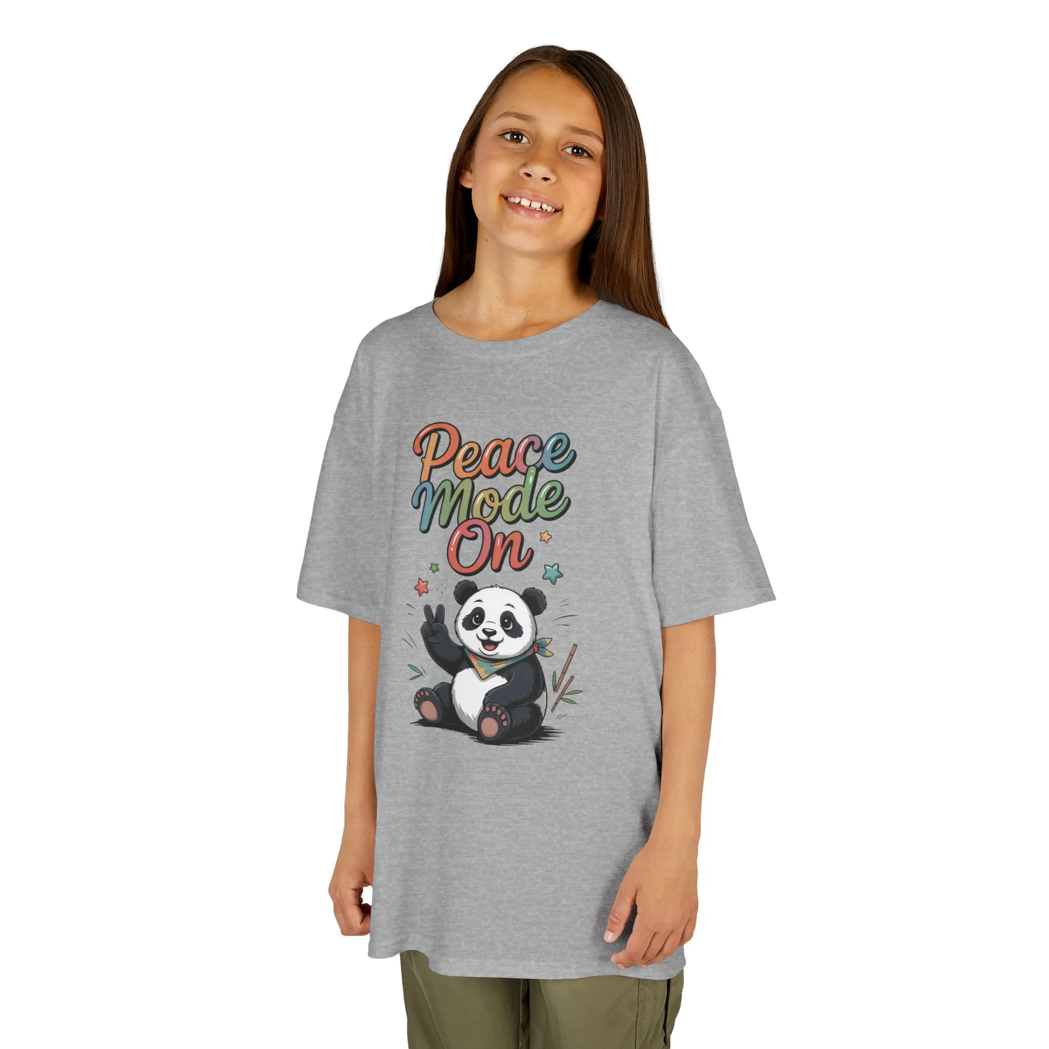 Peace Mode On Kids Tee, Cute Panda Shirt, Fun Gift for Children, Peace-Themed Apparel, Perfect for Birthdays, Casual Wear - Image 5