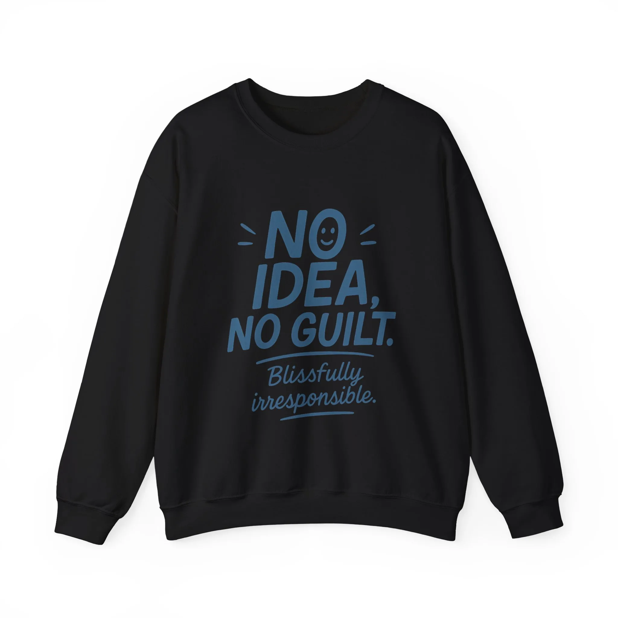 Mens Funny Sweatshirt, No Idea No Guilt Quote, Blissfully Irresponsible Cozy Pullover, Relaxed Fit Gift for Him, Cozy Mens Crewneck - Image 10