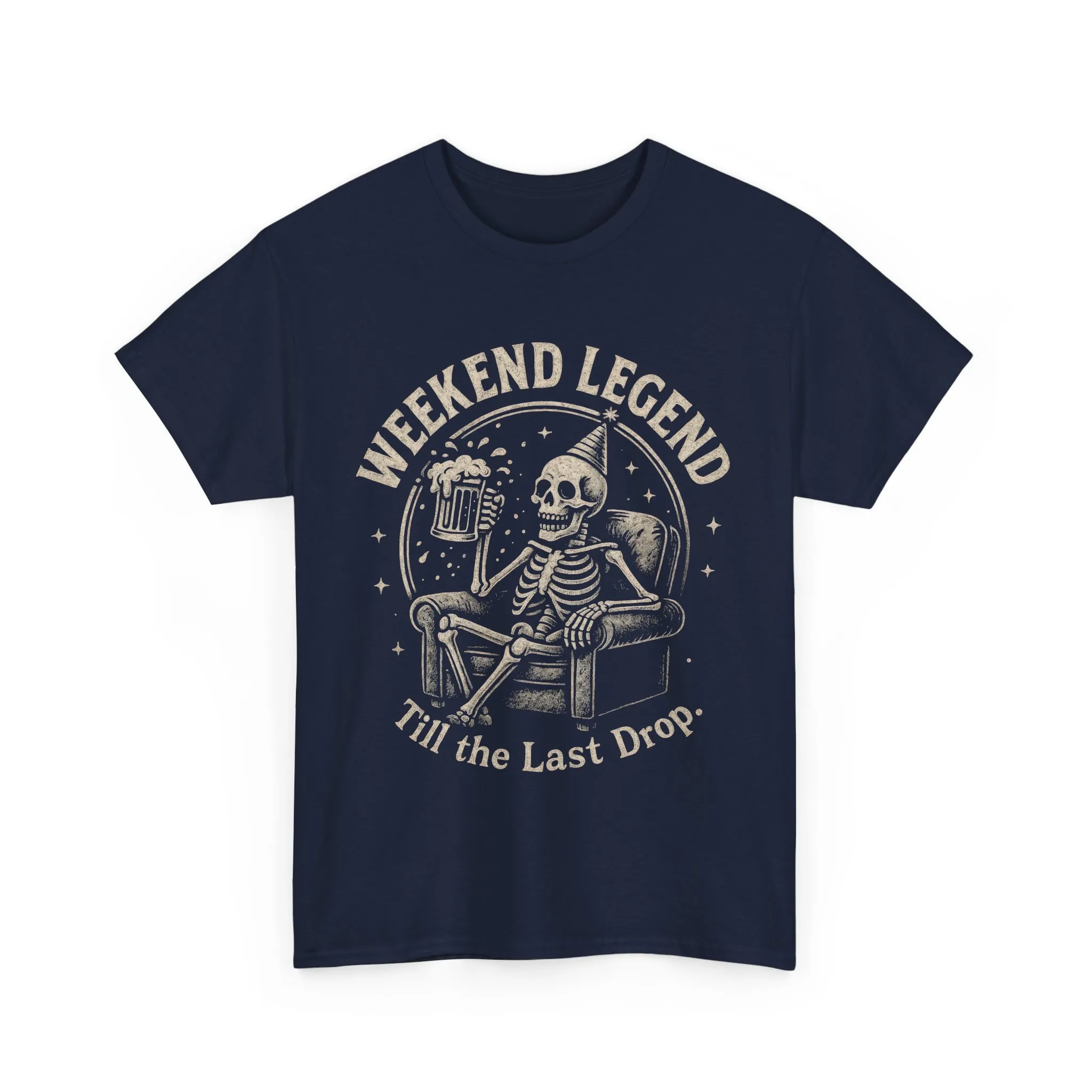 Weekend Legend Mens T-Shirt, Funny Skeleton Beer Tee, Till the Last Drop Party Shirt, Vintage Style Graphic Tee for Him, Halloween Apparel - Image 19