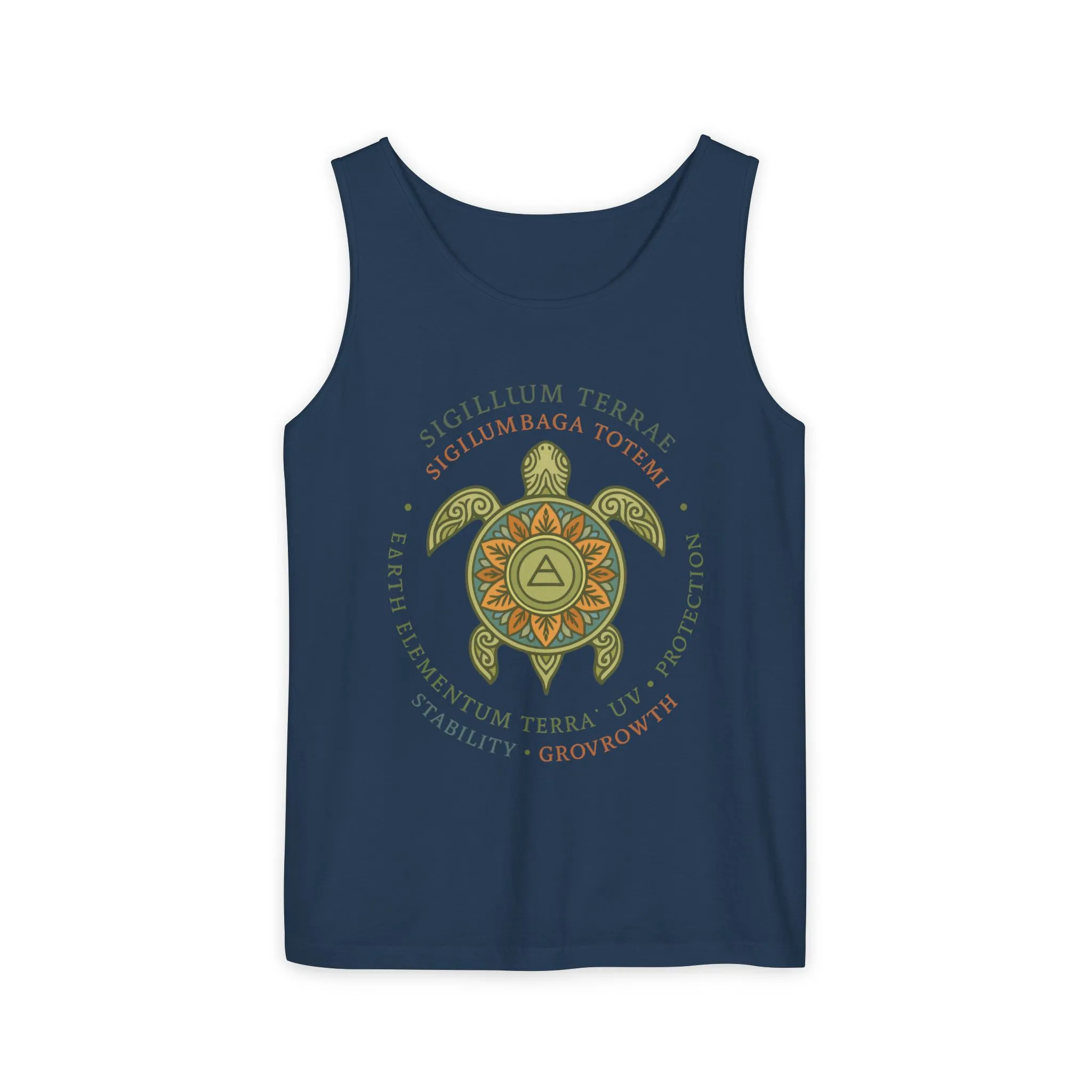 Earth Totem Turtle Womens Tank, Sigillum Terrae Symbol, Elemental Growth Tee, Nature-Inspired Tank Top with Protective Symbol, Beachwear - Image 19