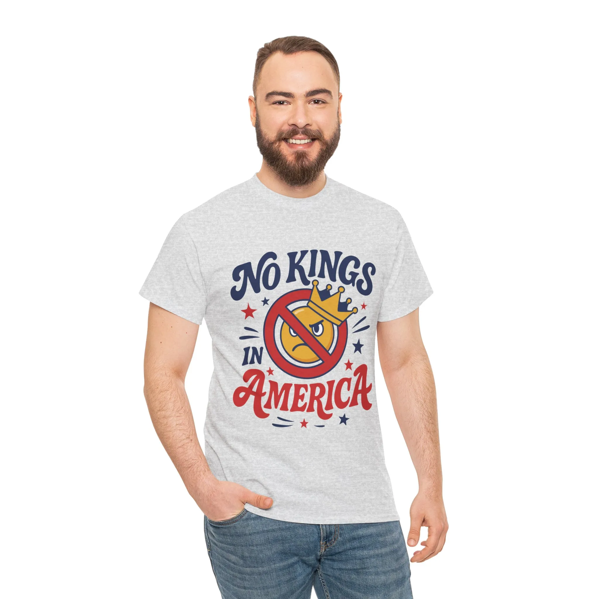 No Kings in America Unisex T-Shirt - Funny Patriotic Anti Monarchy Tee - 4th of July USA Shirt, Political Rallies, Statement Wear - Image 3