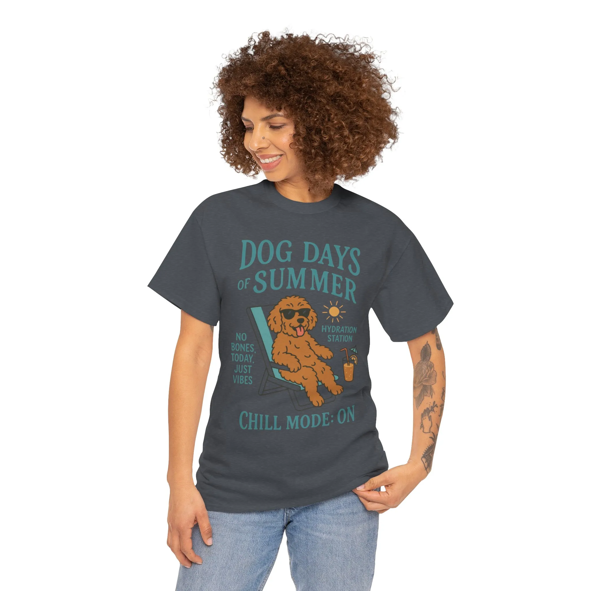 Dog Days of Summer Shirt, Funny Cute Dog Graphic Womens T-Shirt, Chill Mode ON Tee, Summer Puppy Vibes Gift, Dog Lover Gift - Image 20