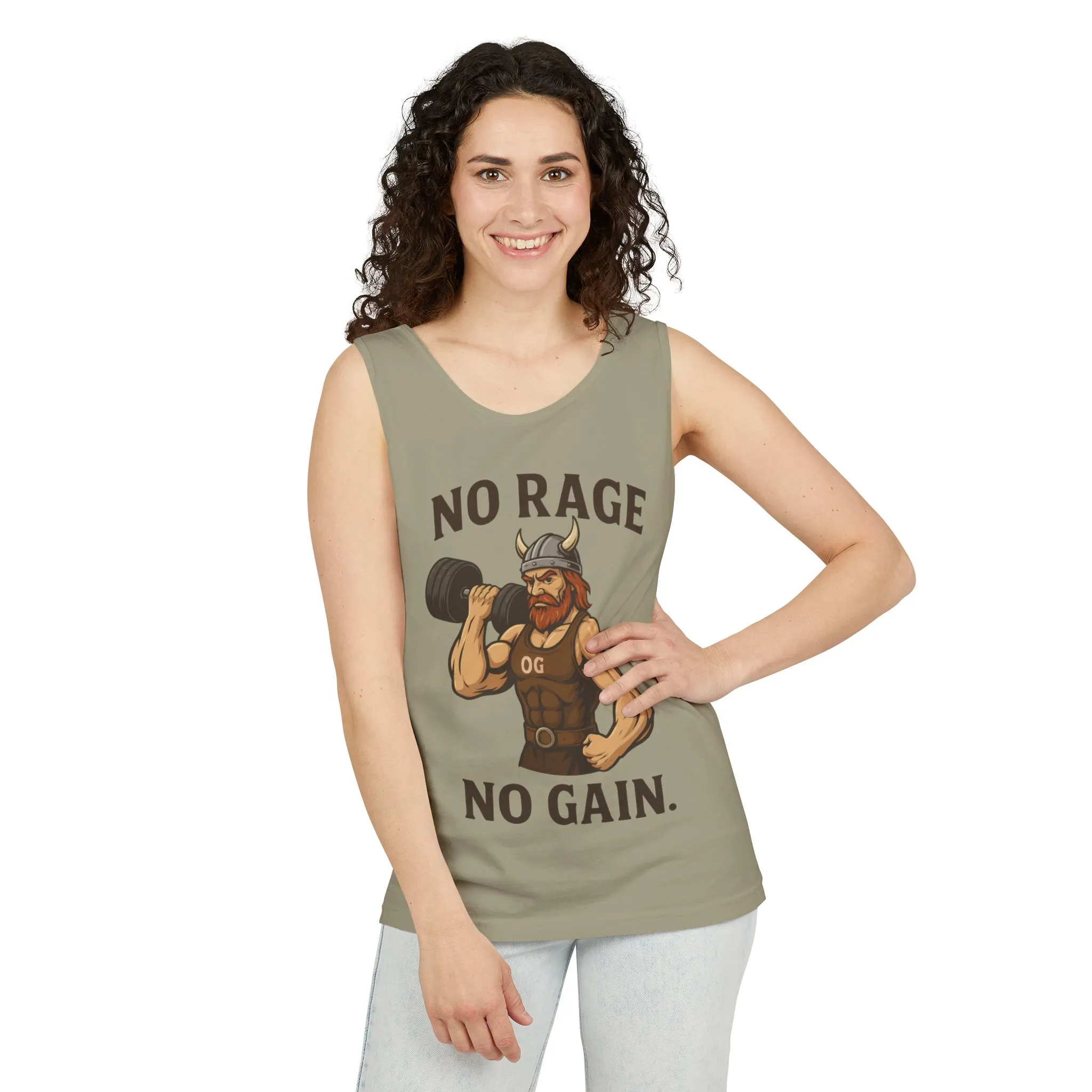 No Rage No Gain Viking Gym Tank Top, Funny Muscle Workout Tee, Barbarian Fitness Tank for Men, Gym Wear, Workout Gear, Casual Summer Outfit - Image 2