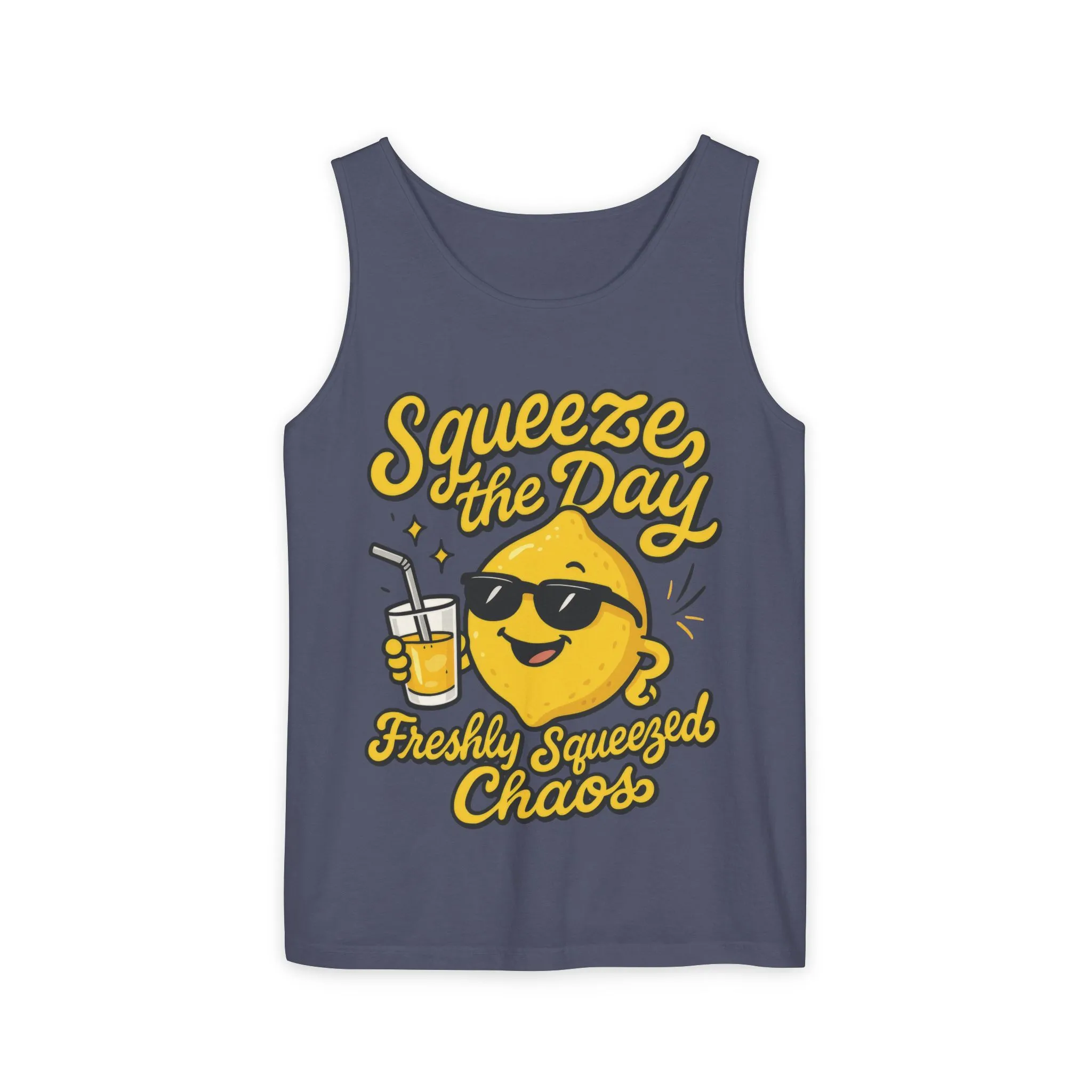 Squeeze The Day Womens Tank Top - Funny Lemon Pun Shirt - Freshly Squeezed Chaos Summer Citrus Top, Casual Beachwear, Fun Summer Apparel - Image 7