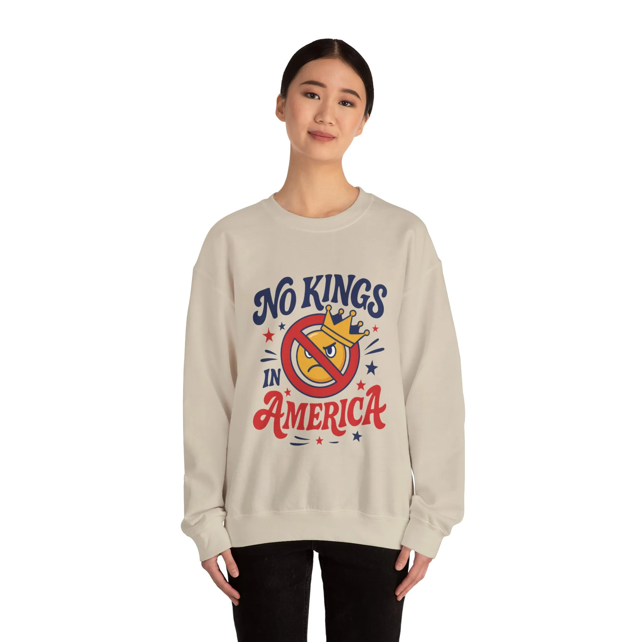 No Kings in America Sweatshirt - Funny Patriotic Anti Monarchy Pullover - USA Independence Sweater, Political Apparel, Gift for Activists - Image 9
