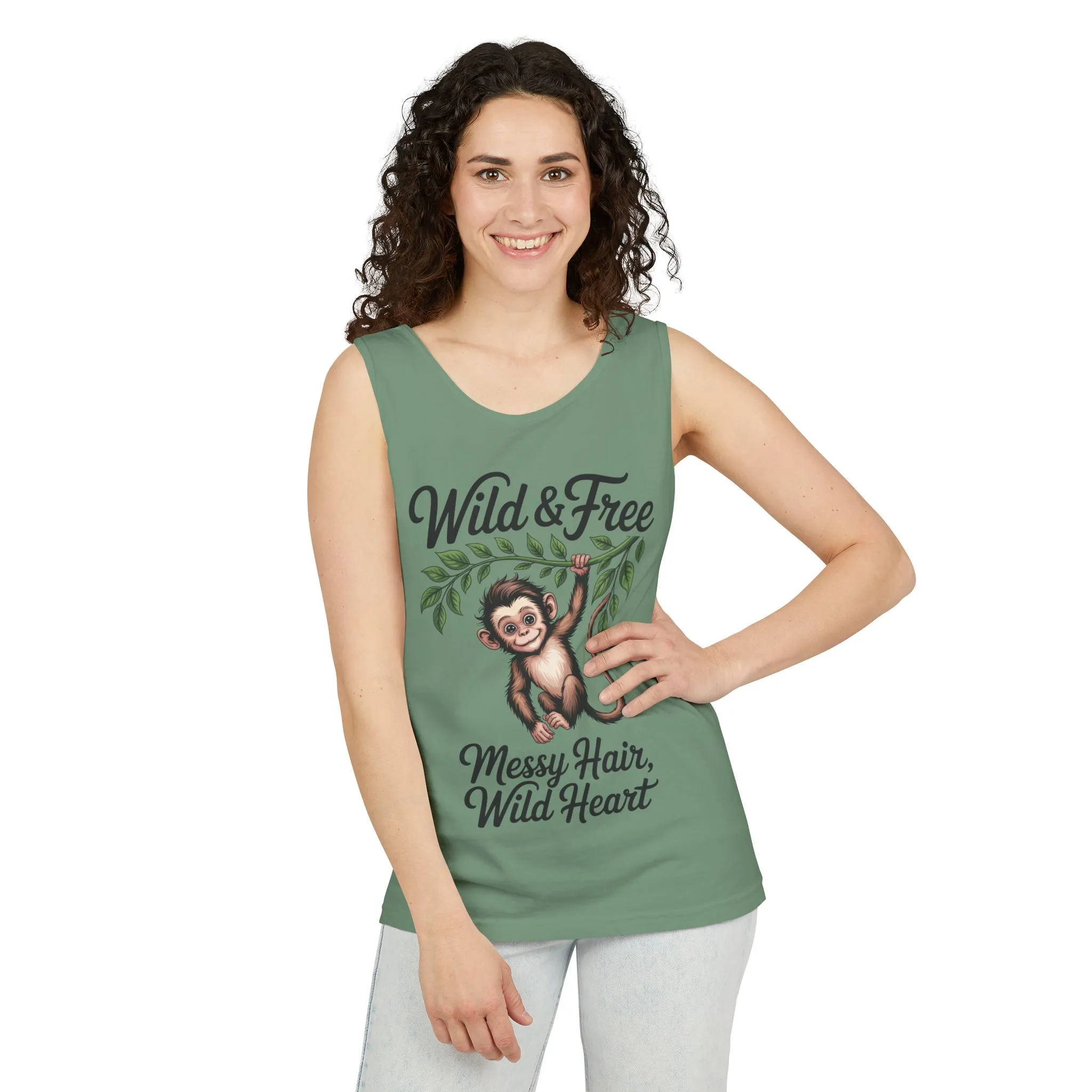 Wild & Free Monkey Tank Top, Messy Hair Wild Heart Womens Tank, Cute Jungle Animal Shirt, Boho Adventure Tank, Fun Nature Lover Gift - Image 15