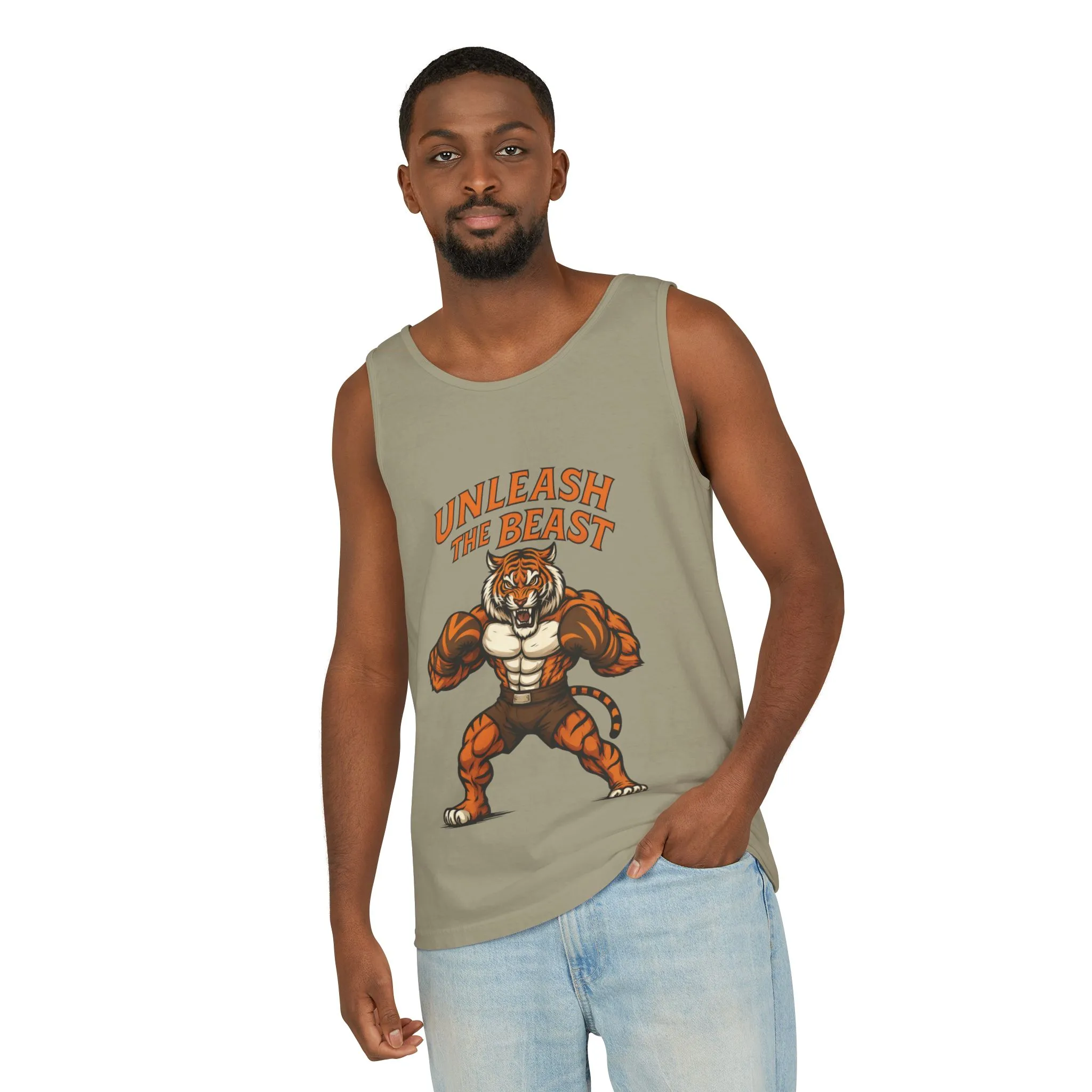 Unleash The Beast Tiger Gym Tank Top - Mens Workout Muscle Tank, Fitness Motivation Sleeveless Shirt, Bodybuilding Top, Strong Beast Gym Top - Image 3