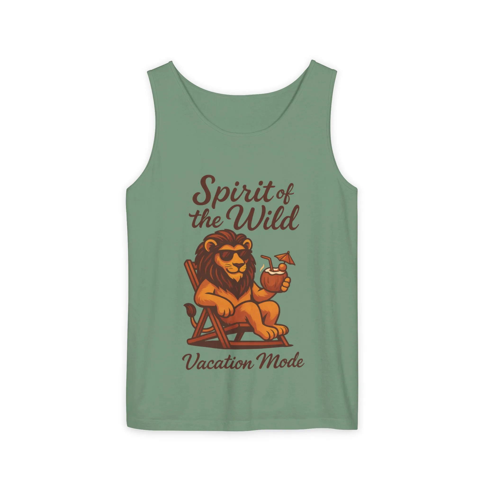 Spirit of the Wild Lion Tank Top - Vacation Mode Funny Summer Sleeveless Shirt for Men, Summer Wear, Graphic Tees, Beach Outfit - Image 2