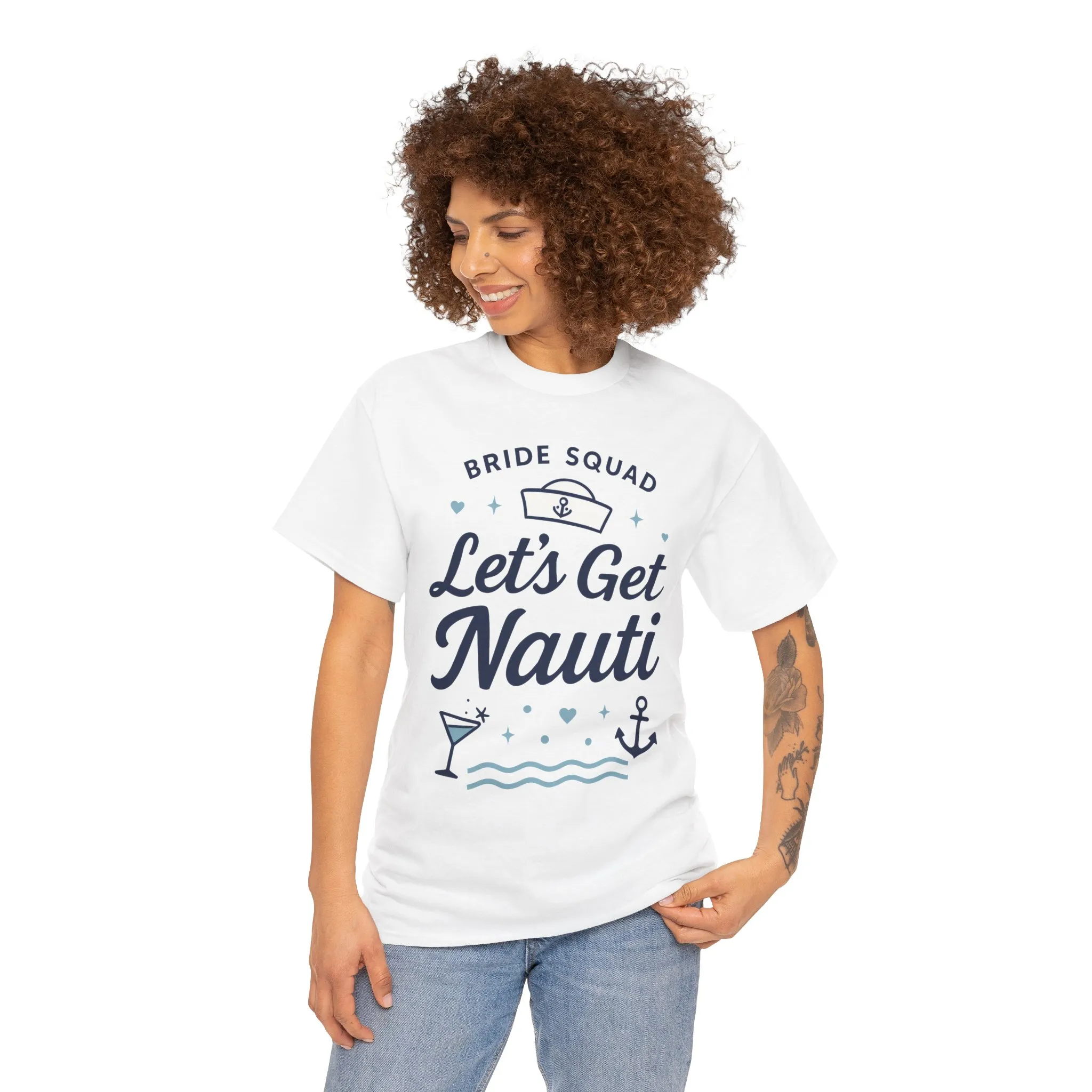 Lets Get Nauti Shirt, Nautical Bachelorette Party Tee, Bride Squad Gift, Bridesmaid Hen Party Top, Fun Nautical Wedding Shirt - Image 5