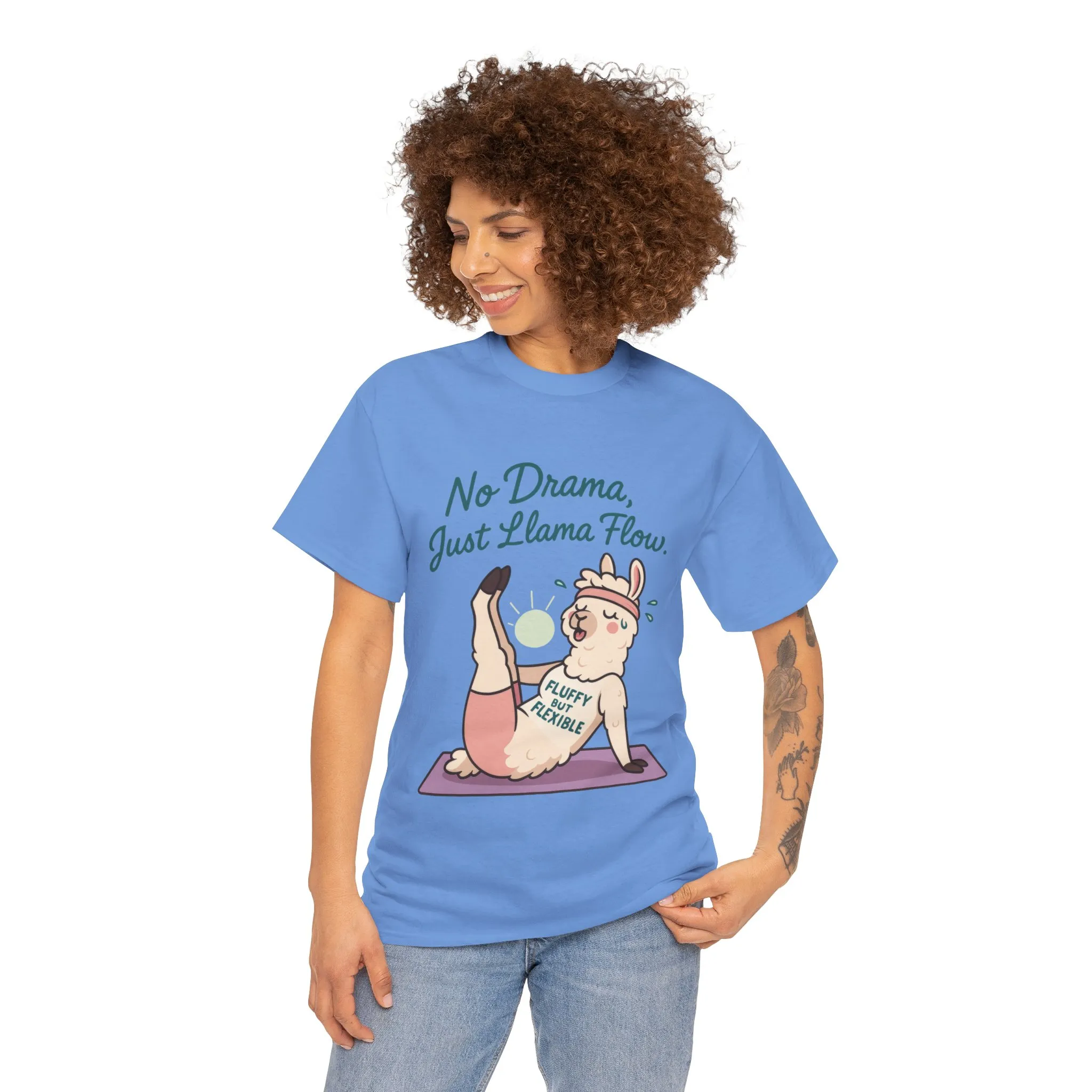 No Drama Llama Yoga Tee, Funny Yoga Llama T-Shirt for Women, Gift for Yoga Lovers, Fun Yoga T-Shirt for Animal Lovers, Humor Shirt - Image 20