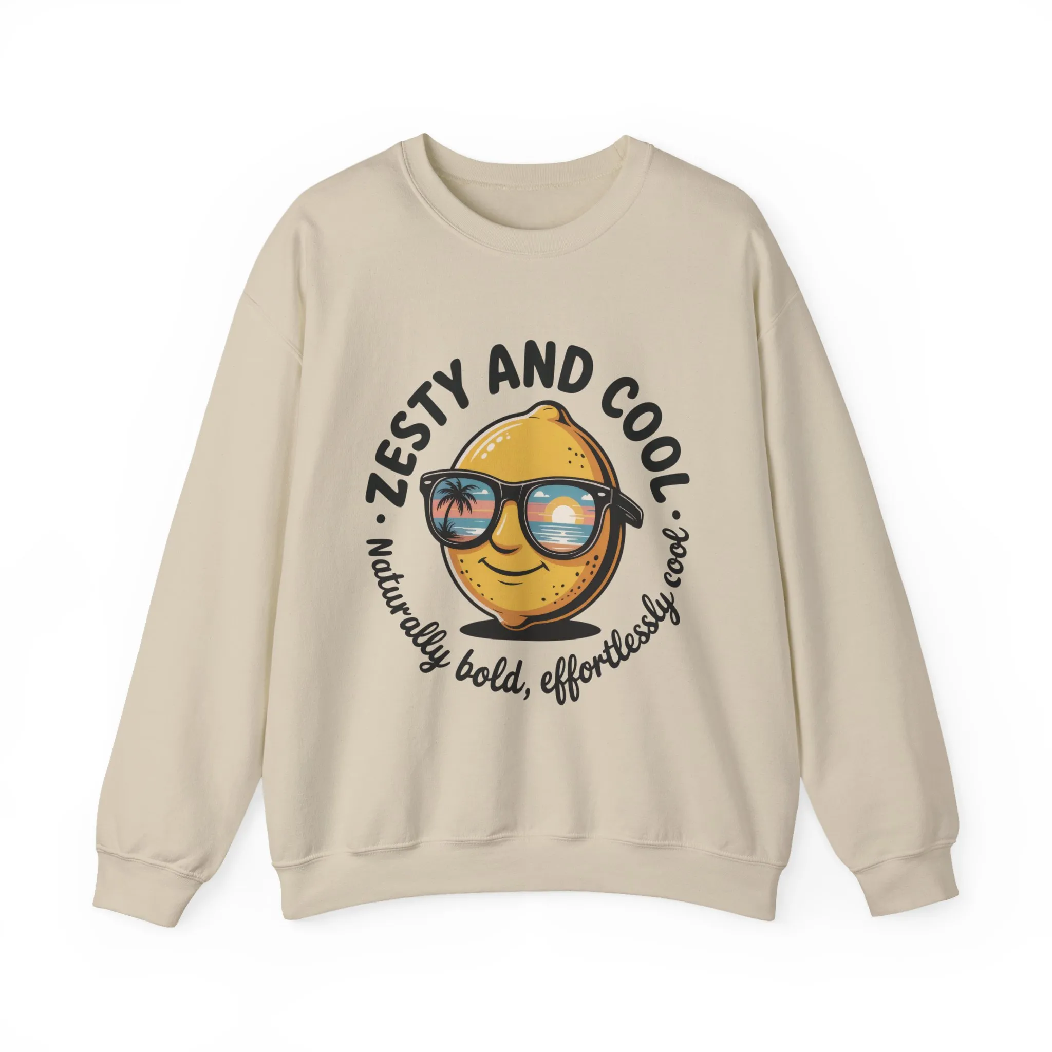 Zesty Lemon Mens Crewneck Sweatshirt - Fun Gift for Friends, Cool Casual Style, Summer Vibes, Mens Graphic Apparel, Perfect for Relaxing - Image 10
