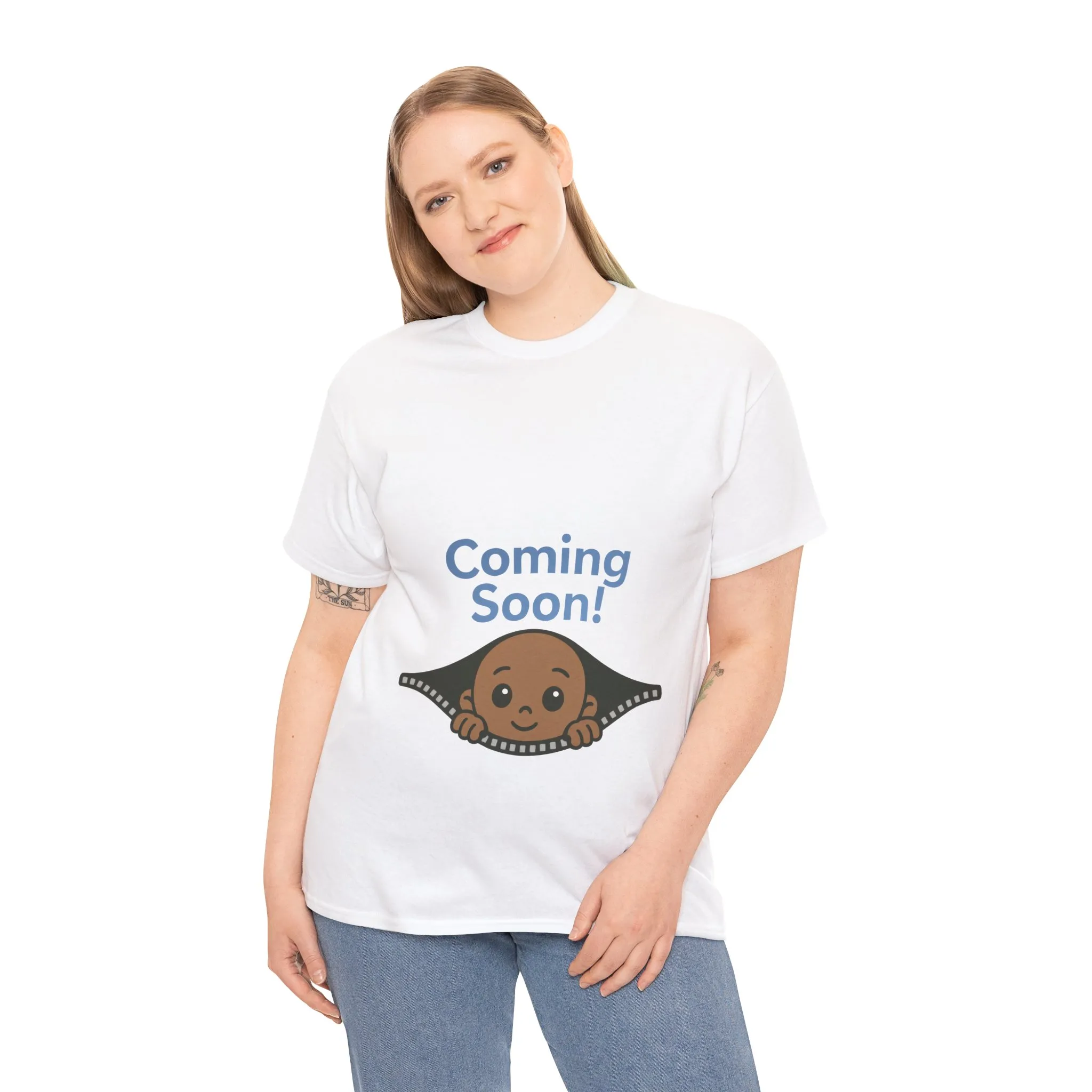 Coming Soon Maternity Tee, Cute Baby Boy Pregnancy Announcement Tee, Funny Expecting Mom Gift, Gender Reveal Tee, Baby Shower Top - Image 6