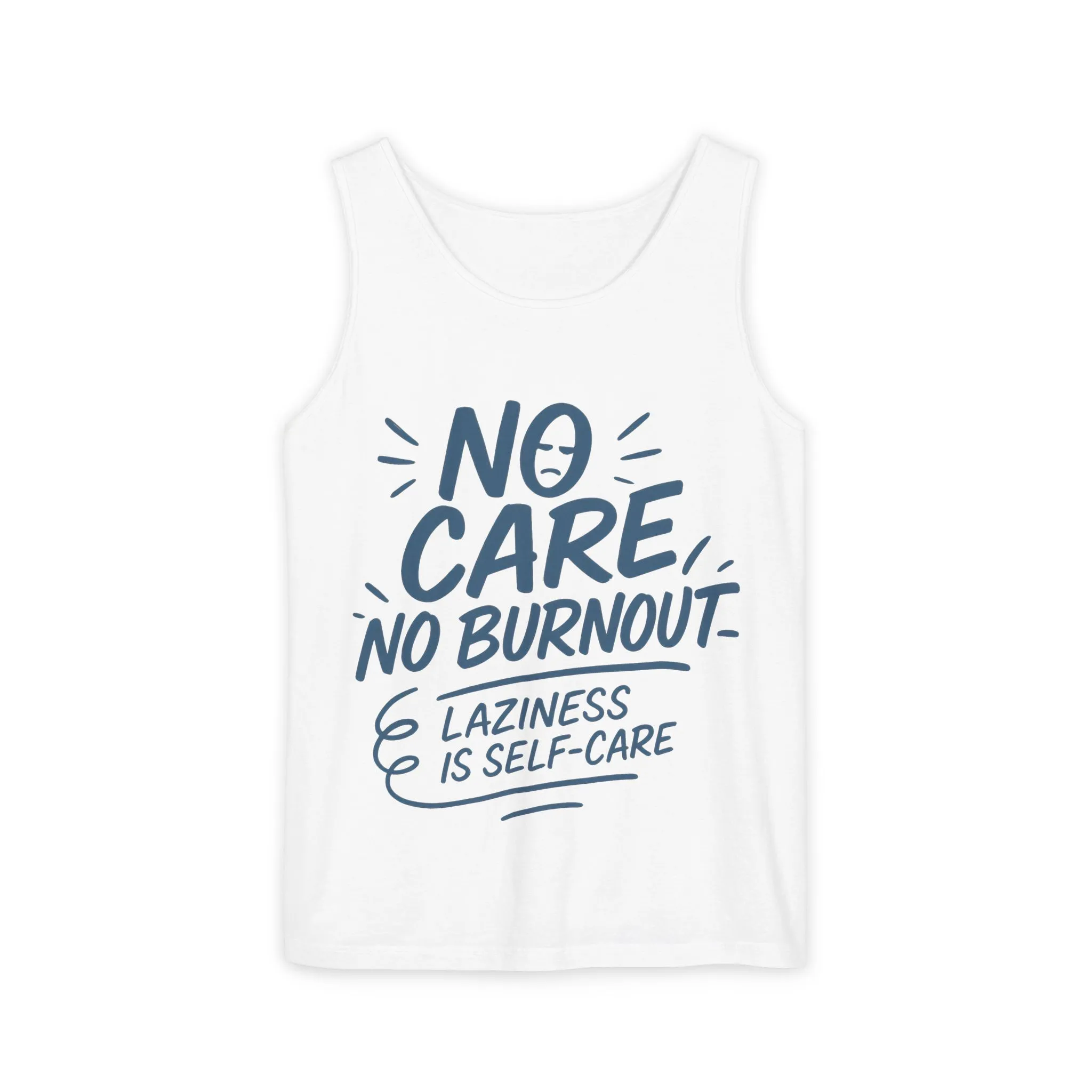 Mens Lazy Life Tank Top, No Care No Burnout Funny Quote, Workout Gym Sleeveless Shirt, Humor Gift for Him, Gift for Mental Health Awareness - Image 4