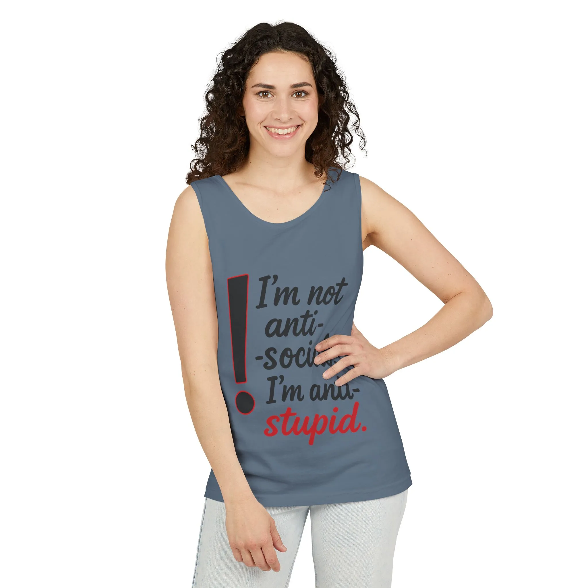 Anti-Social Womens Tank Top, Funny Graphic Summer Apparel, Beachwear, Humorous Womens Tee, Graphic Tee for Introverts & Thinkers - Image 21