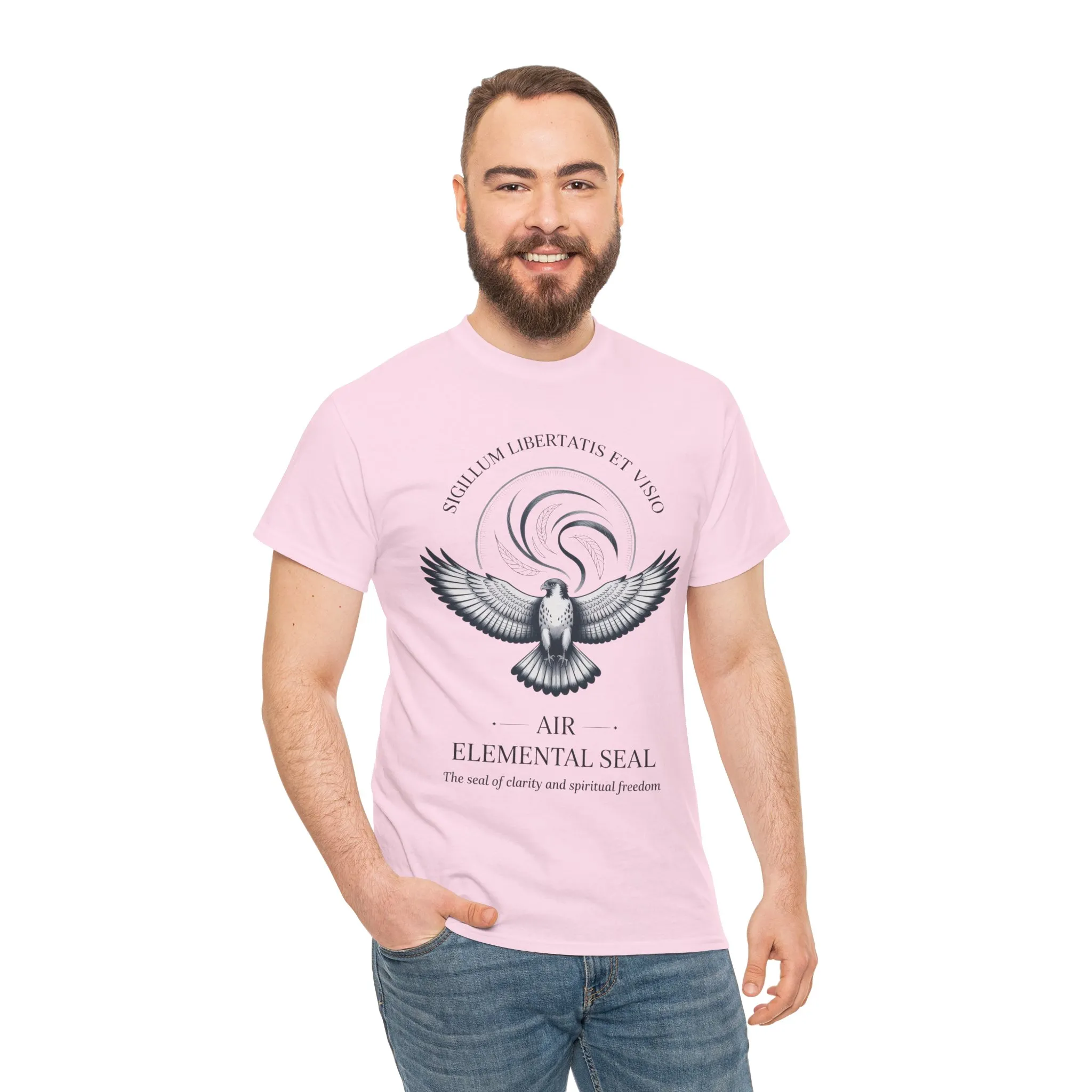 Air Elemental Seal Unisex Cotton Tee, Clarity & Spiritual Freedom Symbol Tee, Unisex Elemental Shirt, Vision Totem Gift, Spiritual Gift - Image 36
