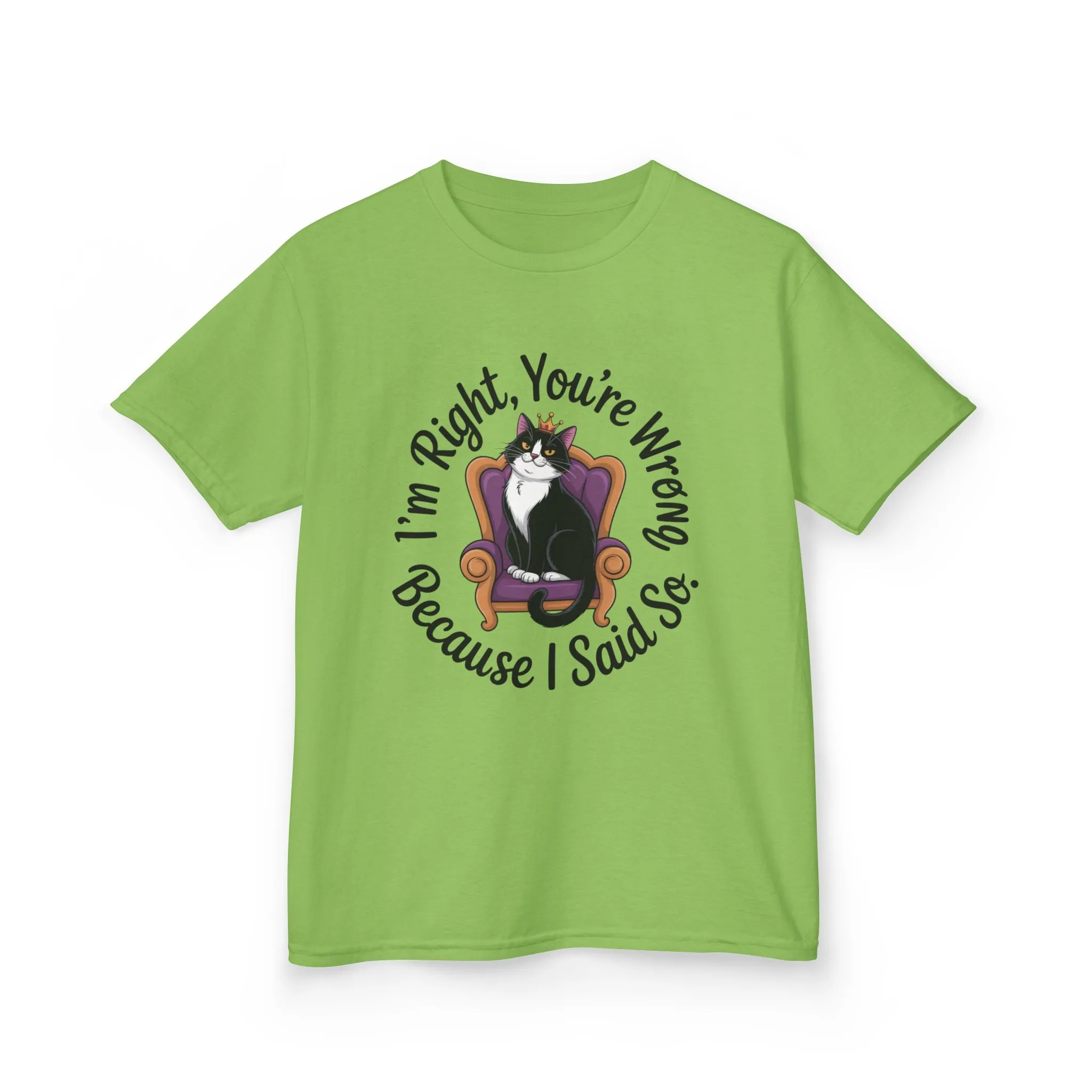 Girls Funny Sassy Cat T-Shirt - I'm Right You're Wrong, Cute Gift for Cat Lovers, Humor Tee for Teens, Birthday Gift,Tee for Confident Teens - Image 7