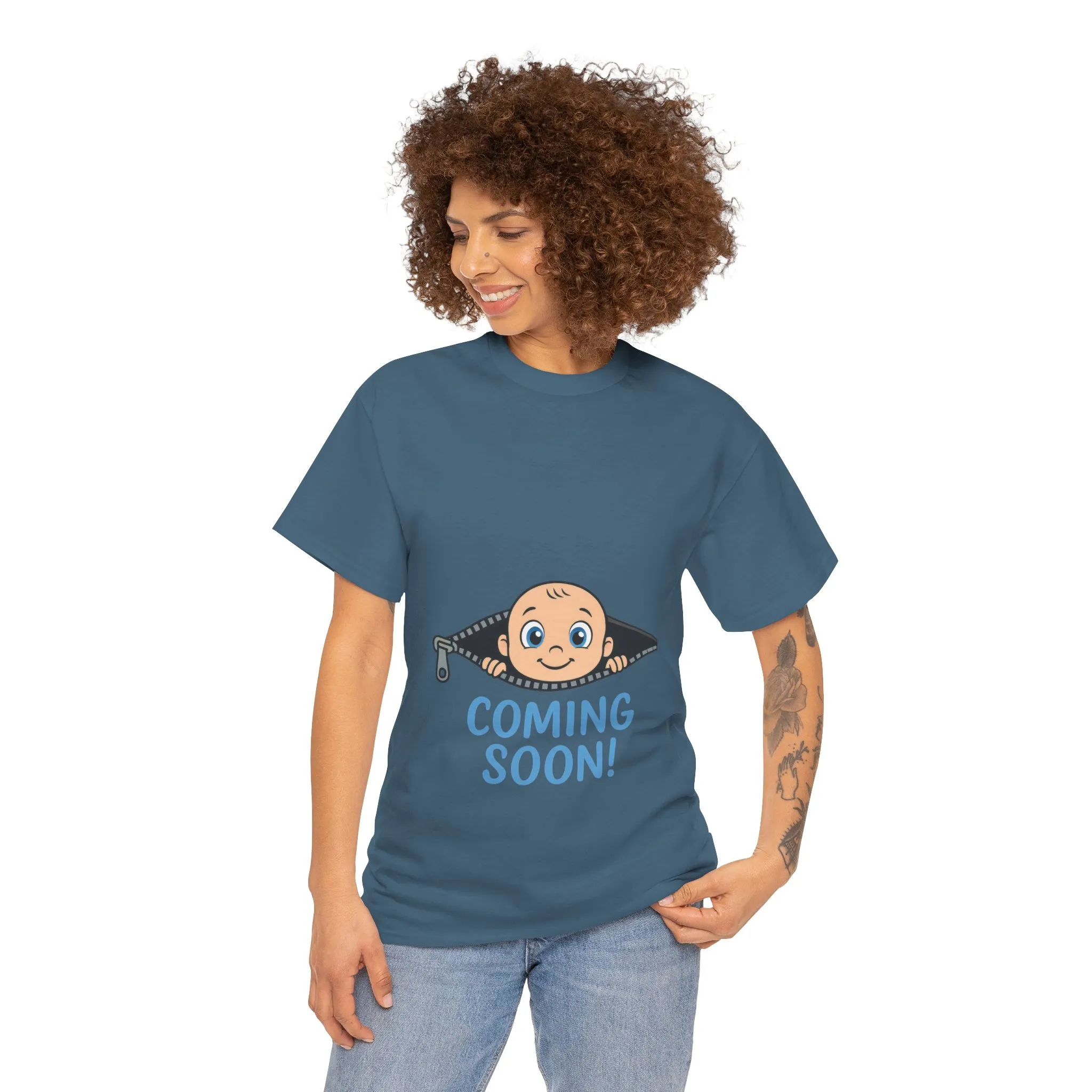 Coming Soon Maternity T-Shirt, Cute Baby Boy Pregnancy Announcement Shirt, Funny Expecting Mom Gift, Gender Reveal Tee, Baby Shower Top - Image 3