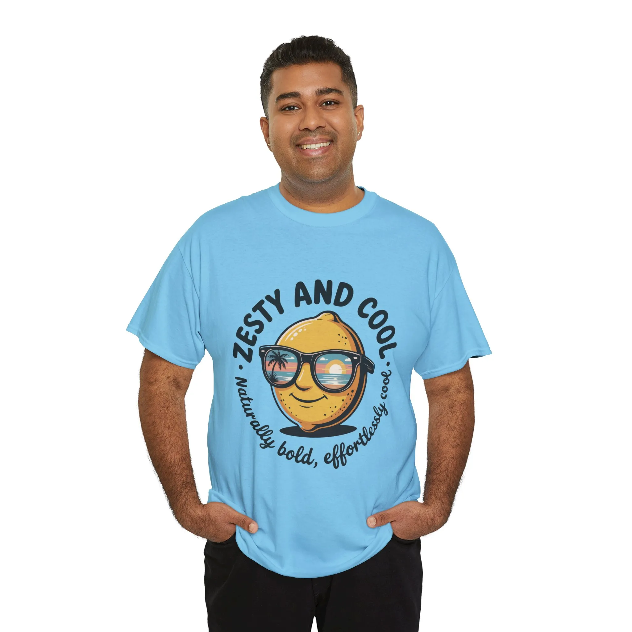 Zesty and Cool Mens Tee, Stylish Casual Shirt, Summer Outing Apparel, Fun Gift for Friends, Lemon Graphic T-Shirt, Birthday Present Idea - Image 3