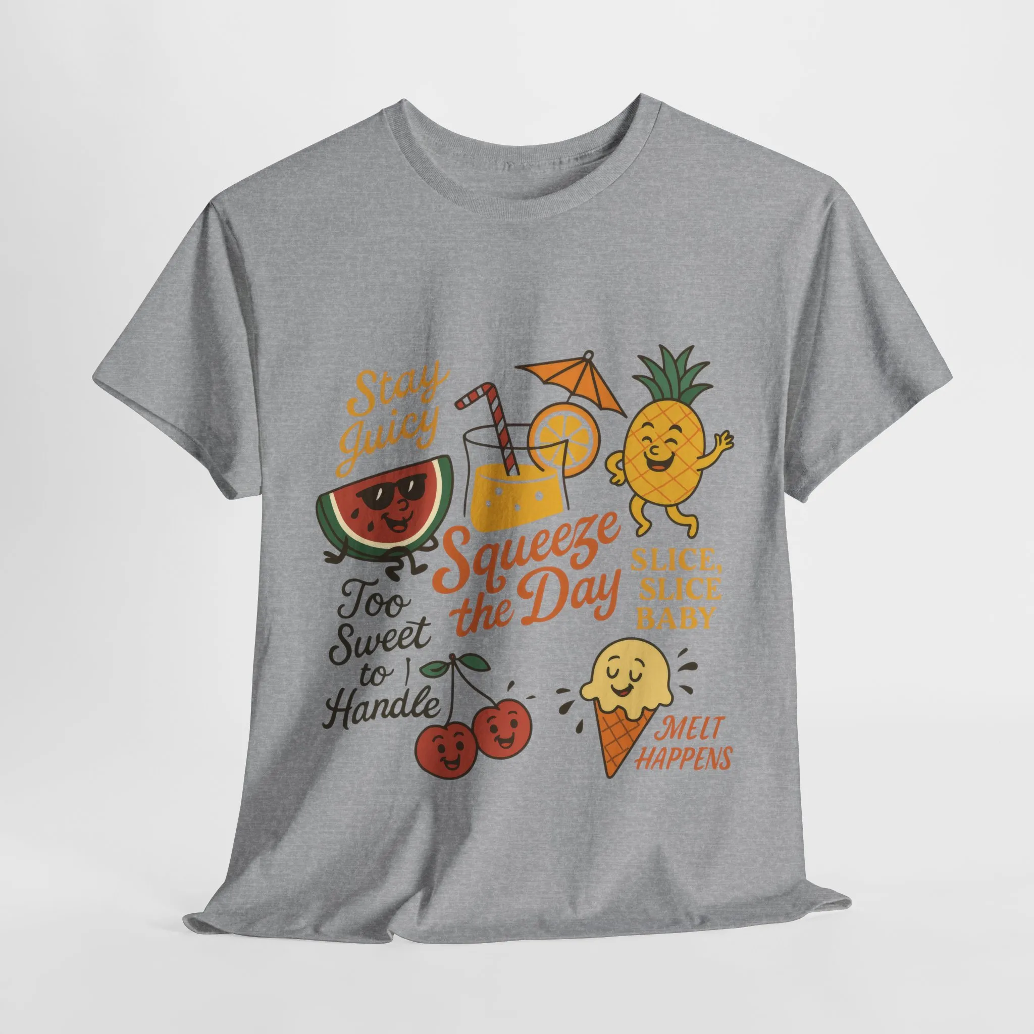 Cute Fruit Pun T-Shirt for Women, Summer Graphic Tee, Kawaii Watermelon Pineapple Ice Cream Design, Squeeze the Day Shirt, Stay Juicy Top - Image 10