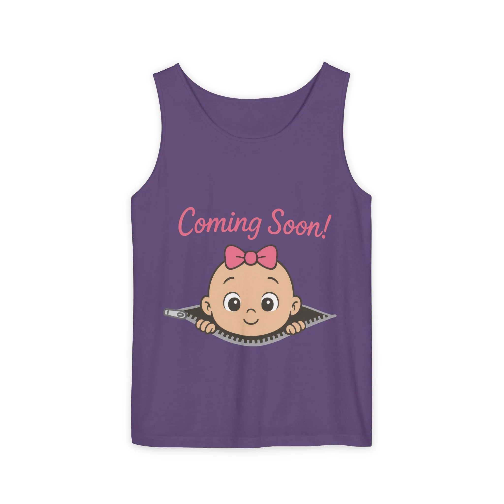 Coming Soon Maternity Tank Top, Cute Baby Girl Pregnancy Announcement Shirt, Expecting Mom Gift, Gender Reveal Tee, Baby Shower Gift - Image 15