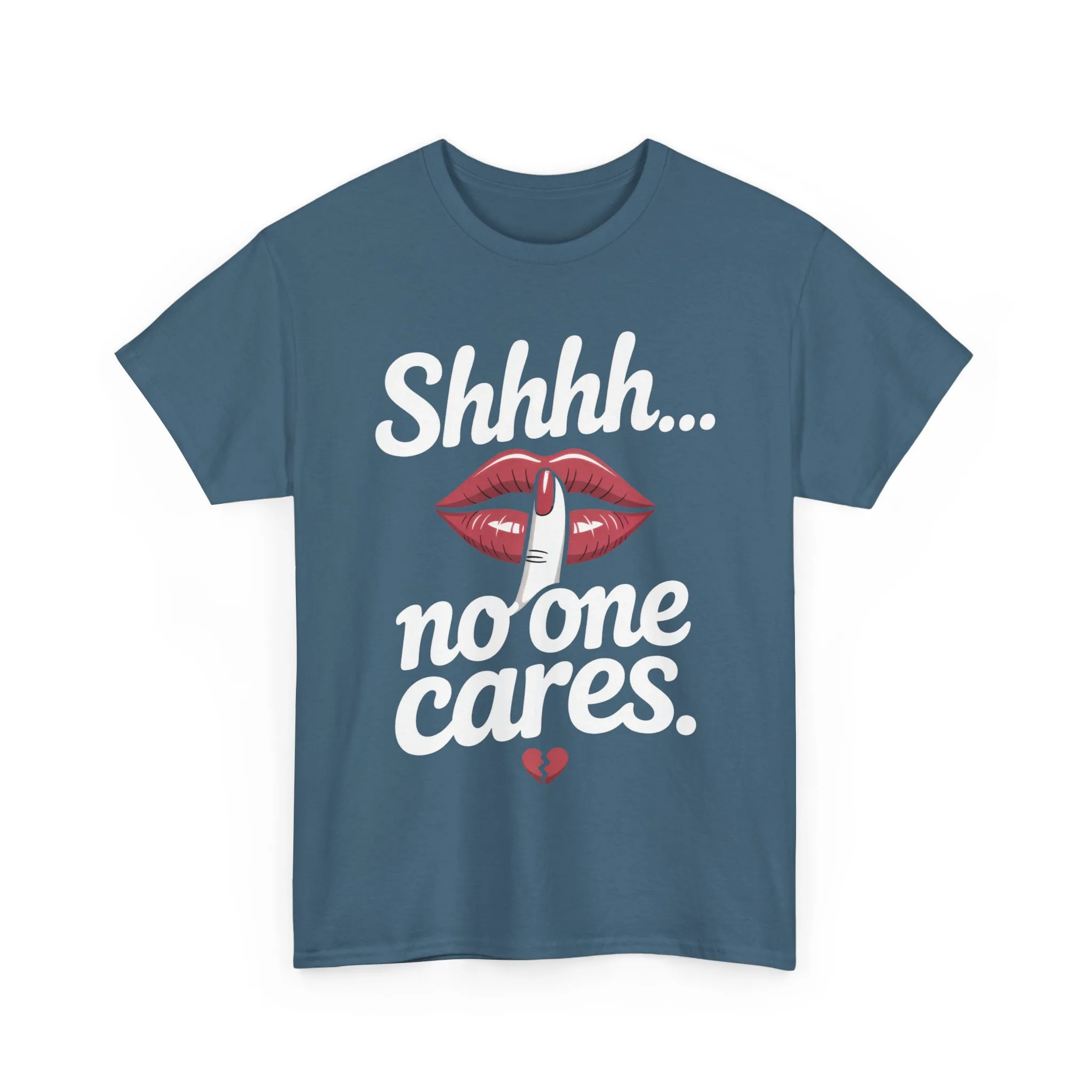 Shhh No One Cares Shirt, Sassy Funny Graphic Tee for Women, Sarcastic Lips Tank Top, Bold Attitude T-Shirt, Tee with Bold Statement Design - Image 7