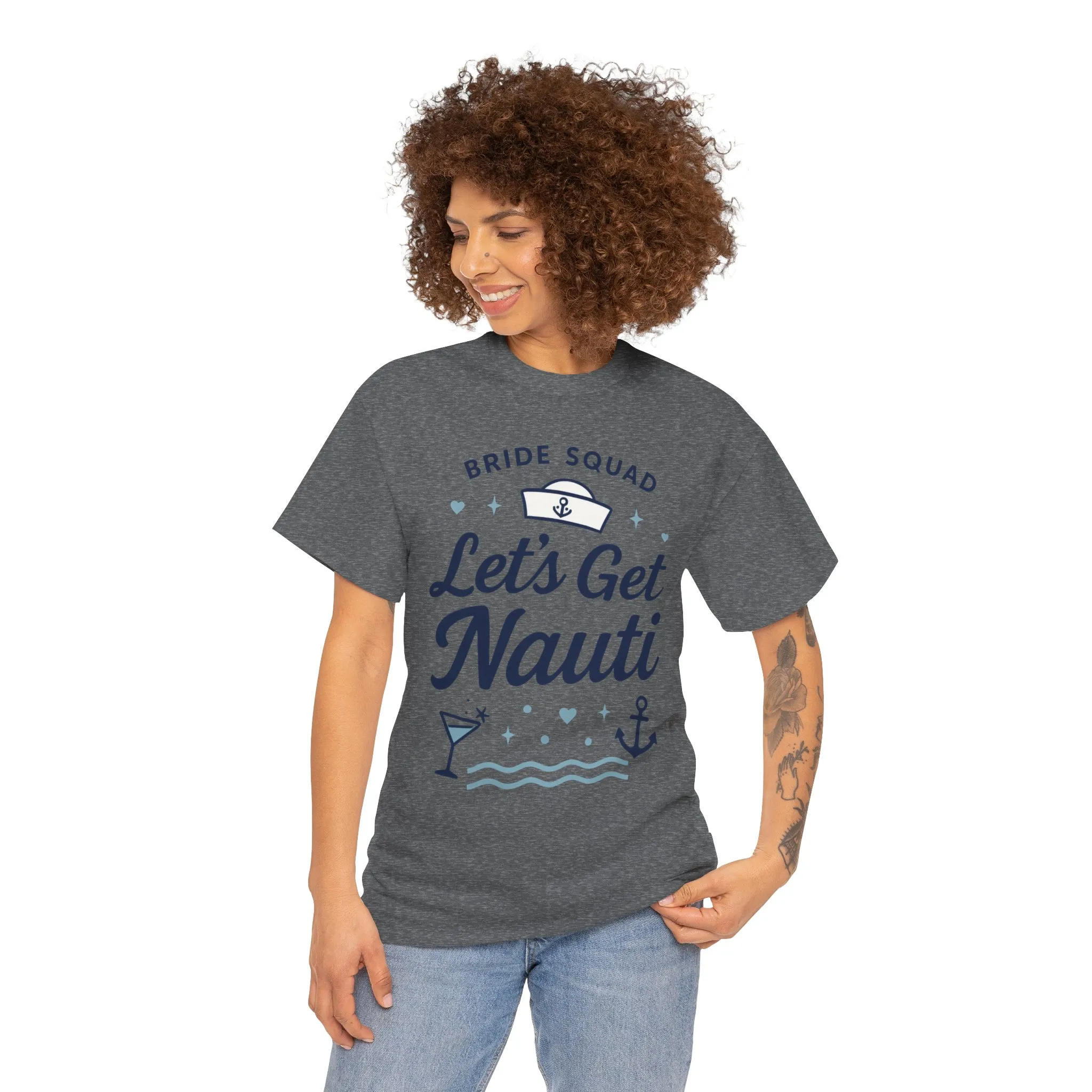 Lets Get Nauti Shirt, Nautical Bachelorette Party Tee, Bride Squad Gift, Bridesmaid Hen Party Top, Fun Nautical Wedding Shirt - Image 14