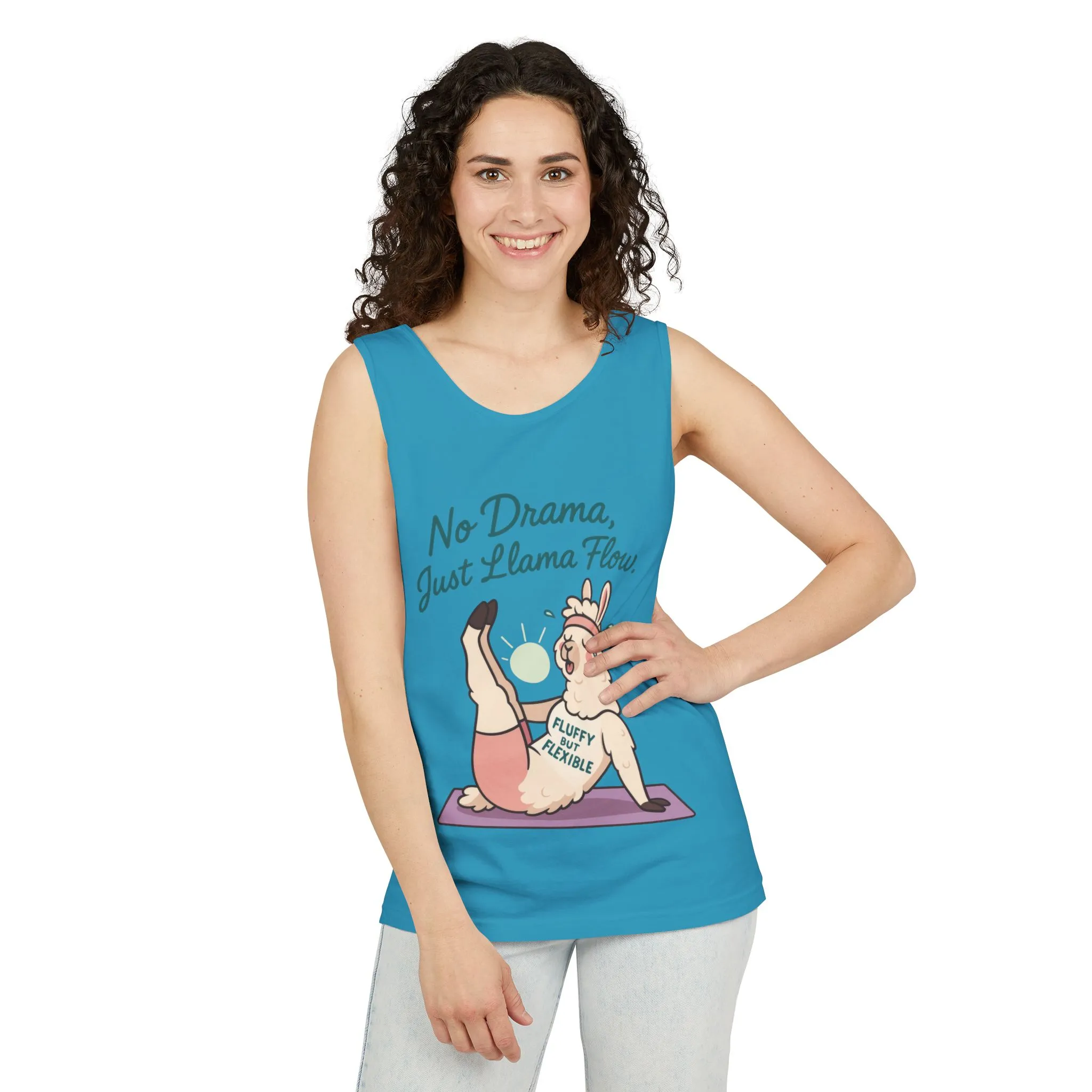 Llama Yoga Tank Top, Funny Yoga Llama Tank for Women, Gift for Yogis, Fun Yoga T-Shirt for Animal Lovers, Funny Workout Top, Summer Wear - Image 8