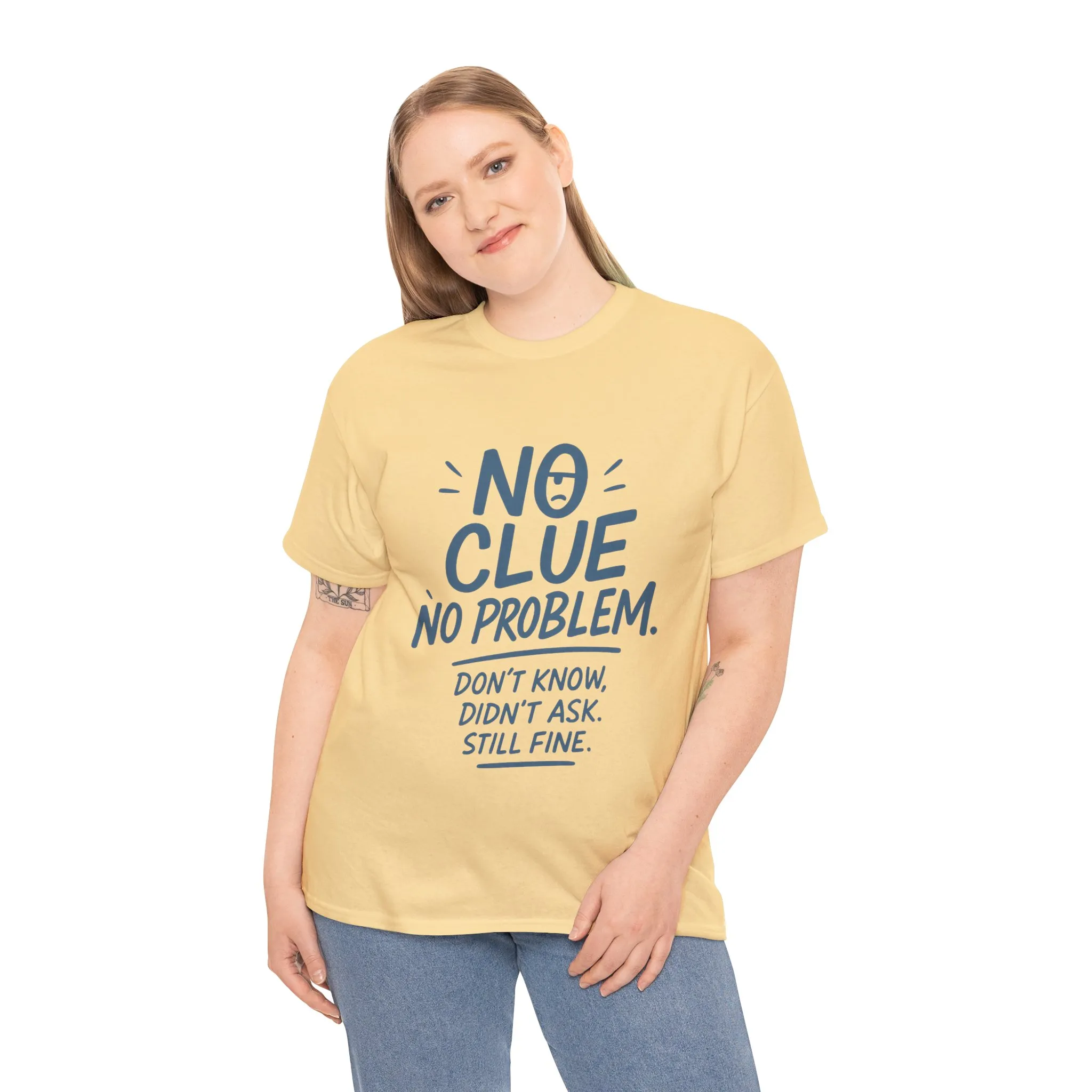 Funny No Clue Womens T-Shirt, No Problem Quote Shirt, Dont Know Didnt Ask Graphic Tee, Relaxed Fit Gift for Her, Humorous Tee - Image 33