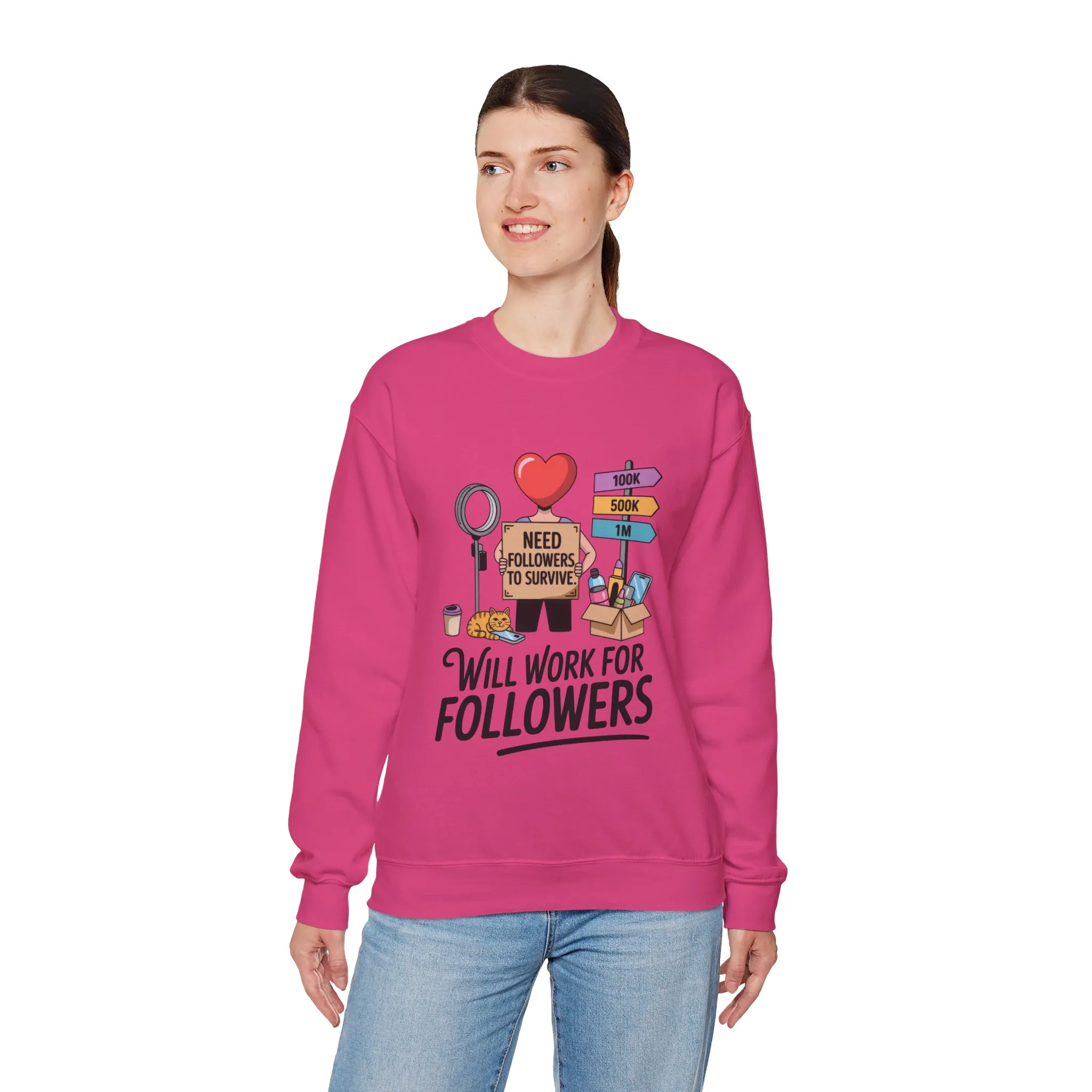Funny Influencer Womens Sweatshirt, Social Media Sweatshirt, Humor Gifts, Crewneck for Influencers, Casual Wear, Womens Cozy Meme Top - Image 27
