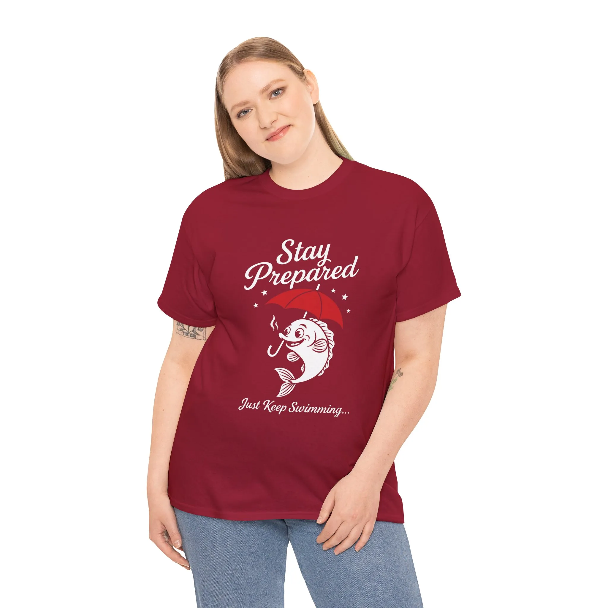 Stay Prepared Fish Shirt for Women - Just Keep Swimming Funny Nautical Tee - Positive Fishing Gift, Outdoor Adventure Apparel - Image 30