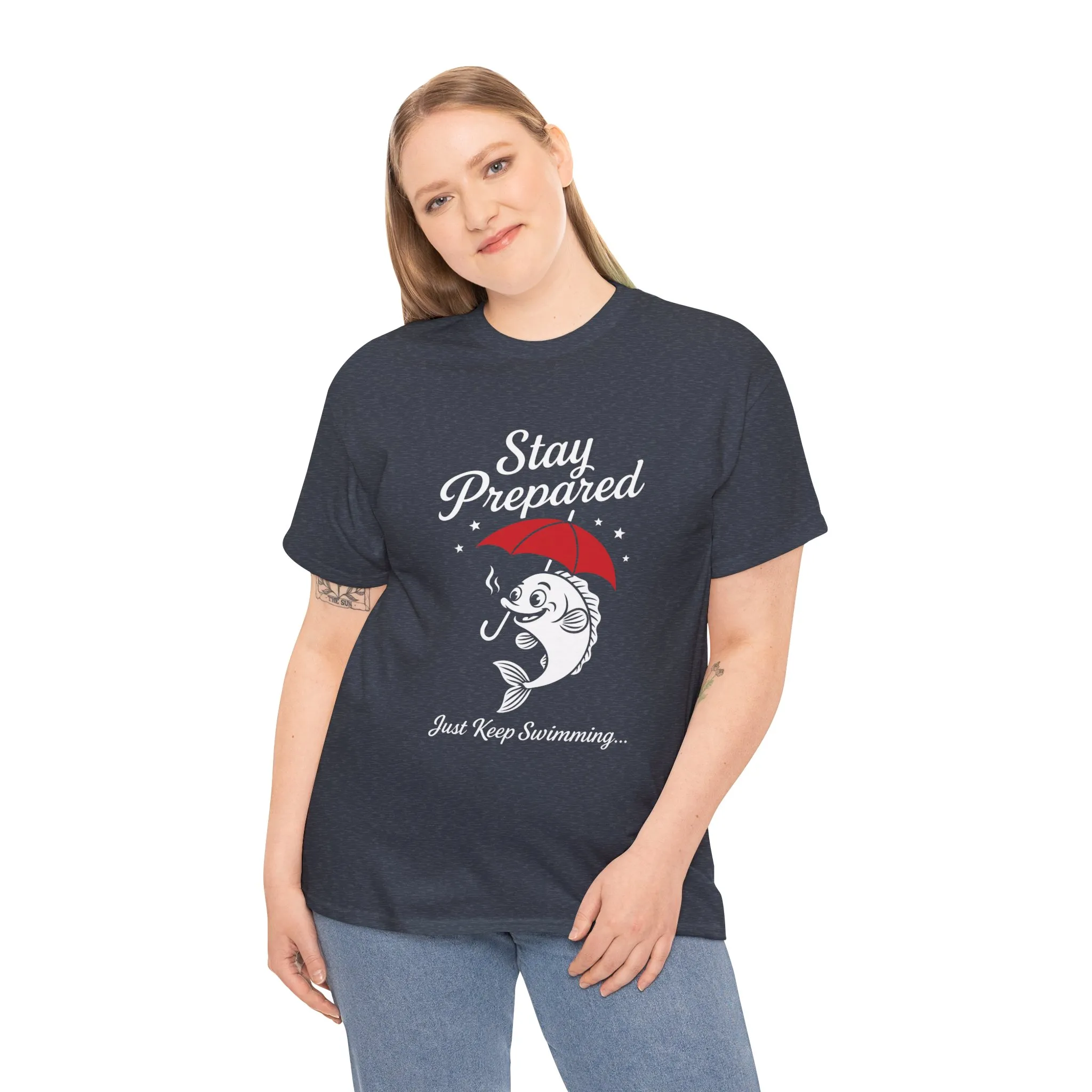 Stay Prepared Fish Shirt for Women - Just Keep Swimming Funny Nautical Tee - Positive Fishing Gift, Outdoor Adventure Apparel - Image 18