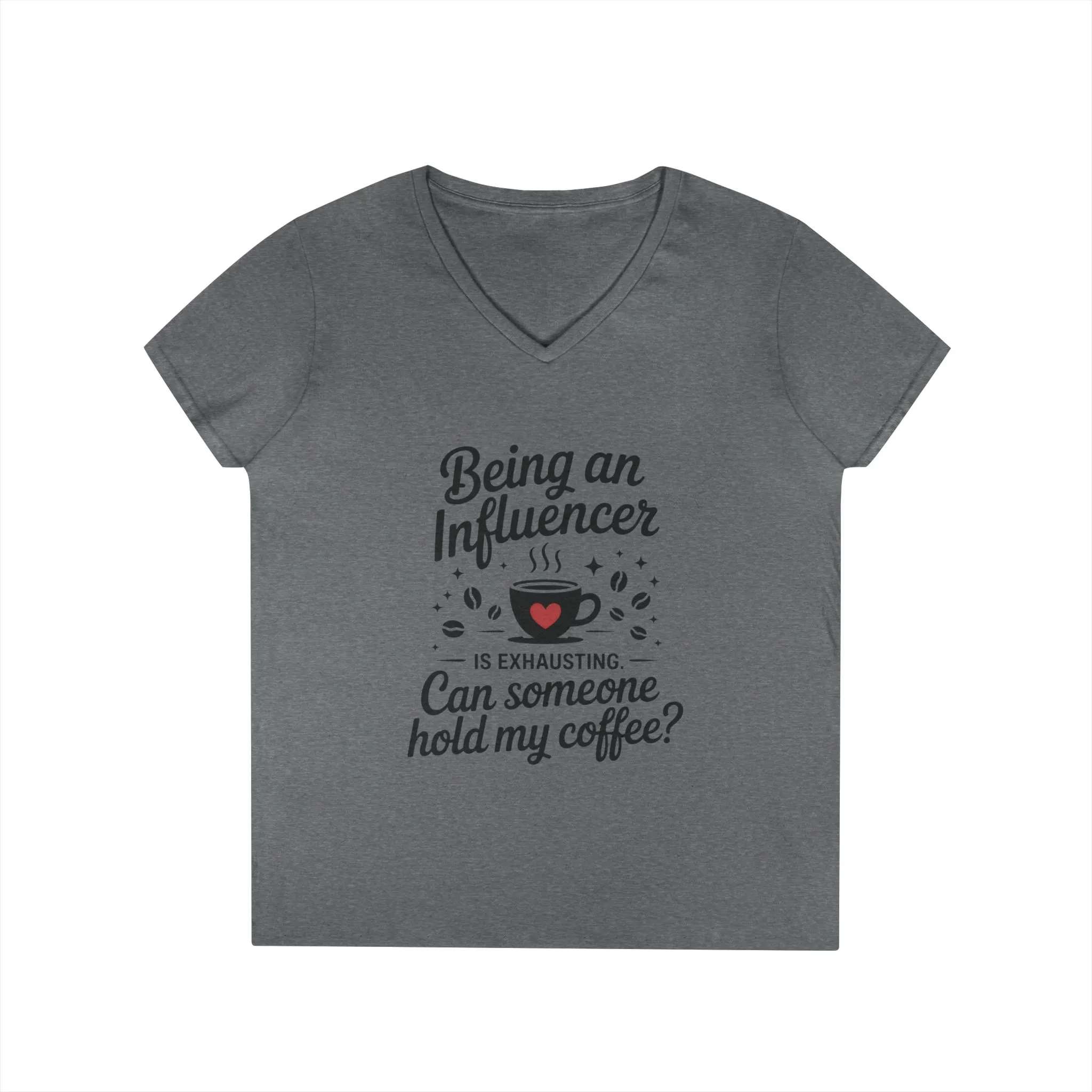 Funny Influencer V-Neck T-Shirt, Social Media Humor Womens Tee, Content Creators, Instagram girl top, tiktok fashion, gift for Coffee Lovers - Image 10
