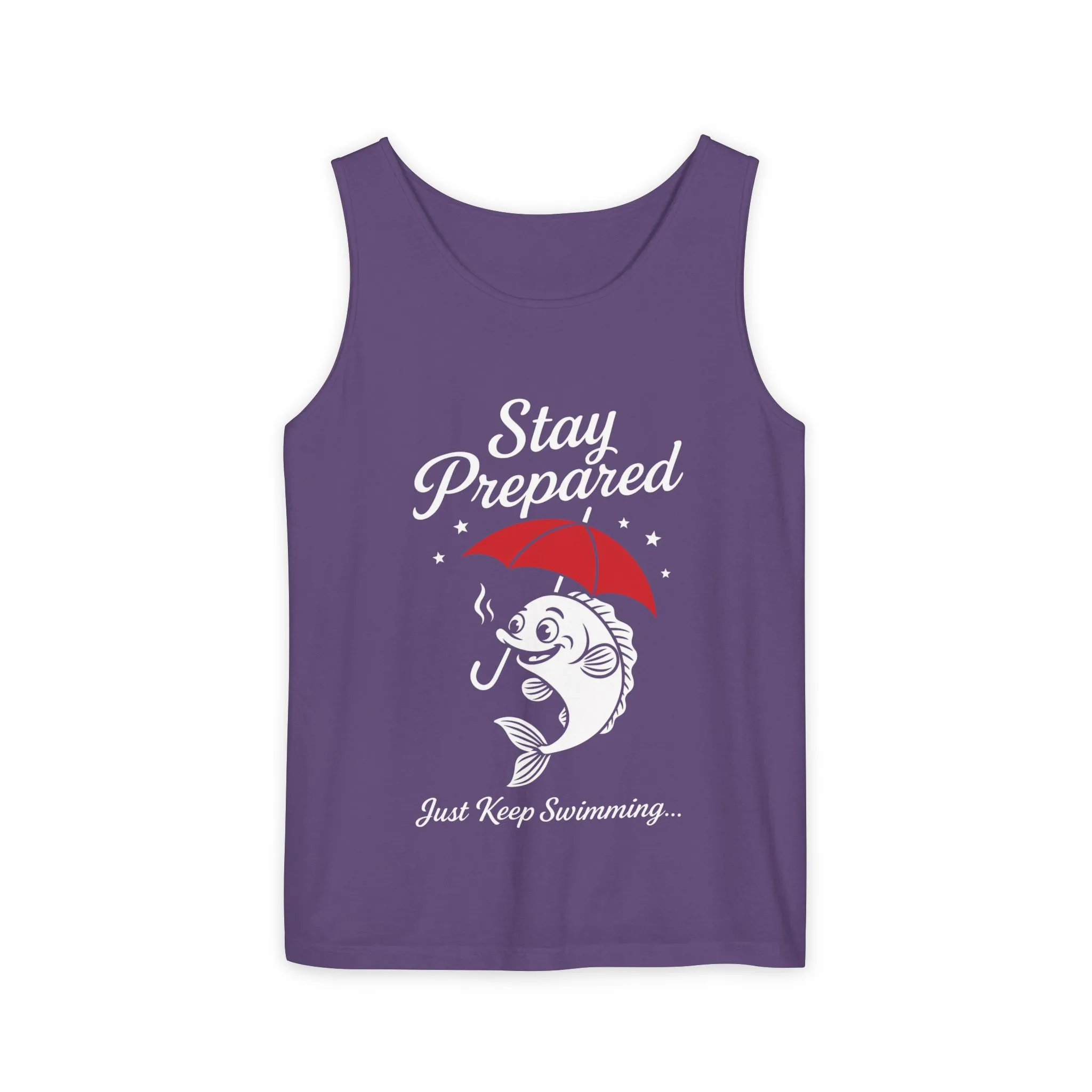 Stay Prepared Fish Womens Tank Top - Funny Just Keep Swimming Sleeveless Shirt - Cute Nautical Summer Top, Beachwear, Pool Party Must-Have - Image 11