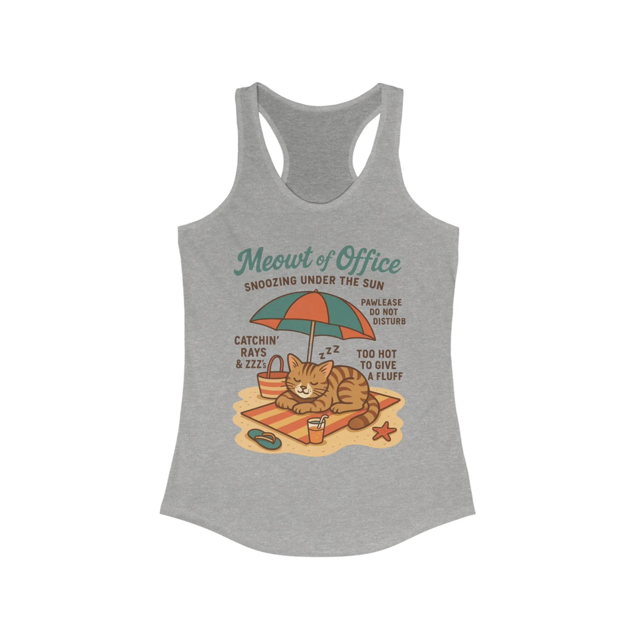 Cat Shirt, Beach Cat Womens Tank Top, Funny Summer Vacation Tee, Lazy Cat Humor Gift, Cat Lover Tank, Fun Summer Wear, Gift for Cat Moms - Image 5