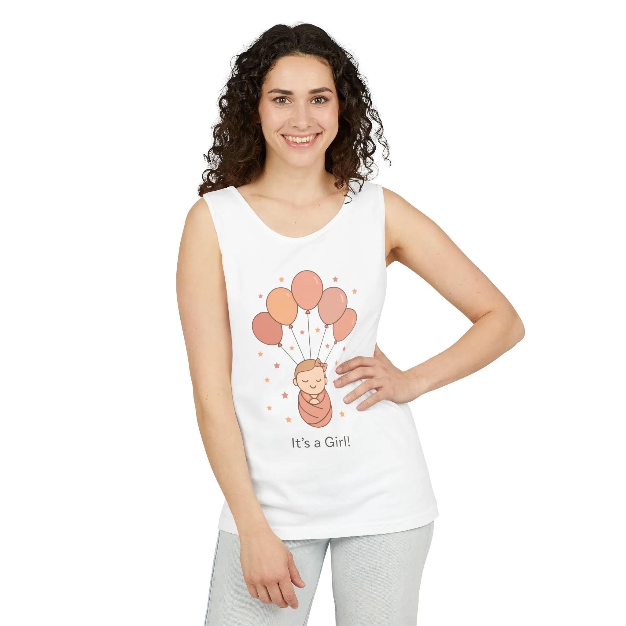 It's a Girl! Baby Shower Tank Top, Baby Girl Pregnancy Announcement Shirt, Gender Reveal Mom To Be Gift, Expecting Baby Shower Top - Image 2