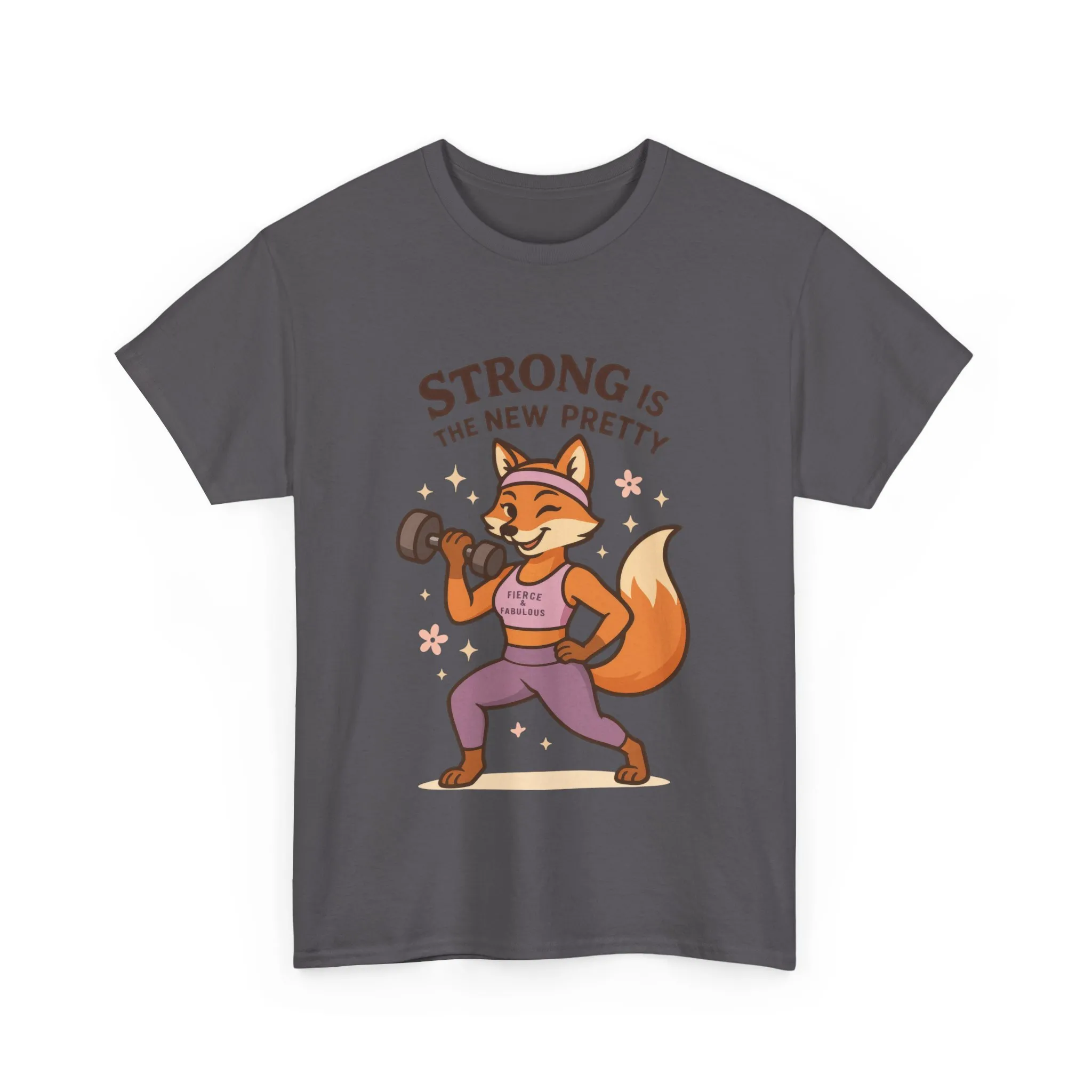 Strong is the New Pretty Womens Tee, Inspirational T-Shirt, Fitness Apparel, Gift for Her, Motivational Top, Cute Fox Design, Womens Gym T-Shirt - Image 22