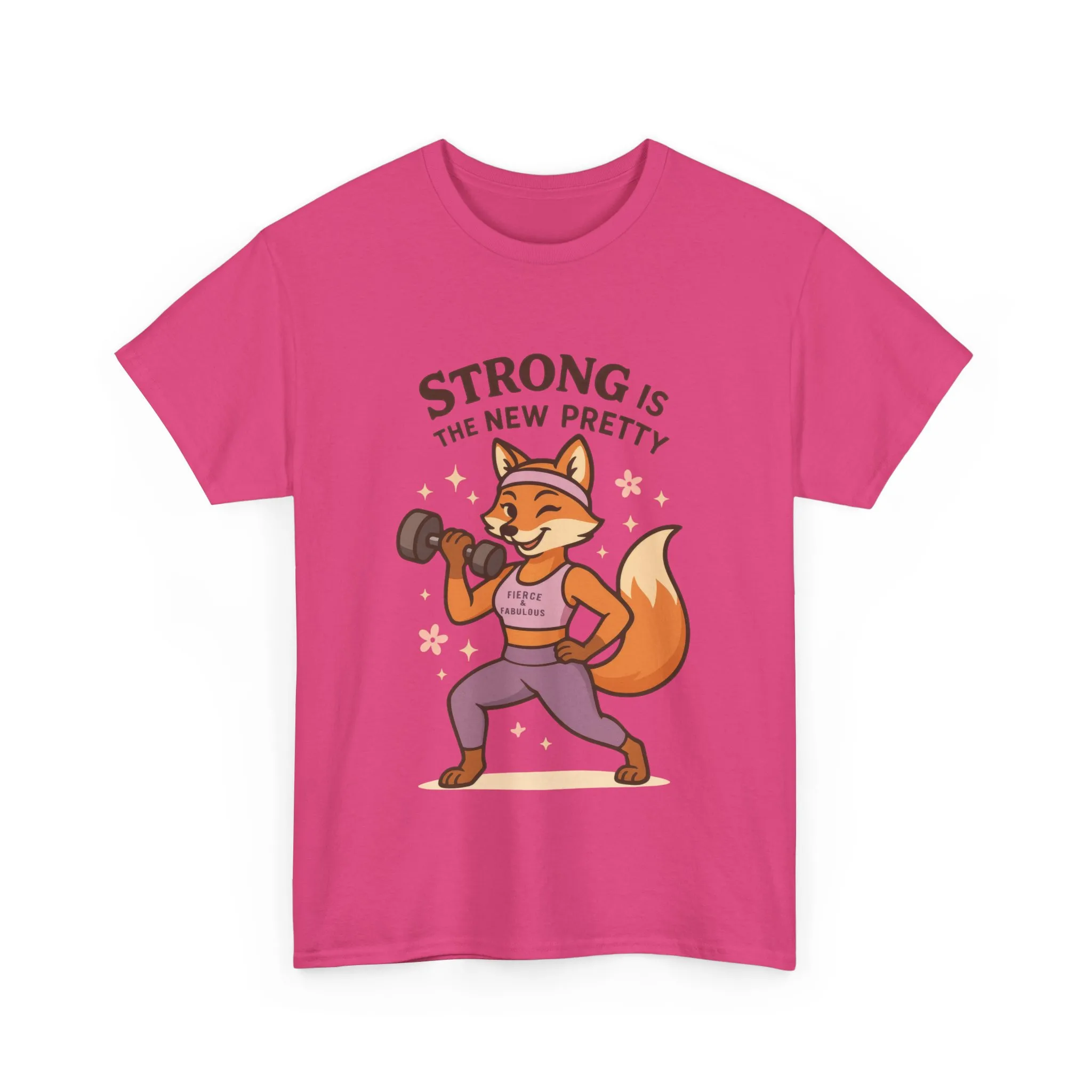Strong is the New Pretty Womens Tee, Inspirational T-Shirt, Fitness Apparel, Gift for Her, Motivational Top, Cute Fox Design, Womens Gym T-Shirt - Image 28