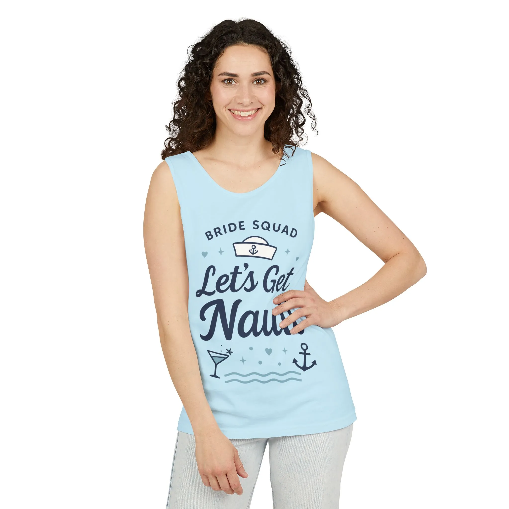 Lets Get Nauti Tank Top, Nautical Bachelorette Party Tee, Bride Squad Gift, Bridesmaid Hen Party Top, Fun Nautical Wedding Shirt - Image 10