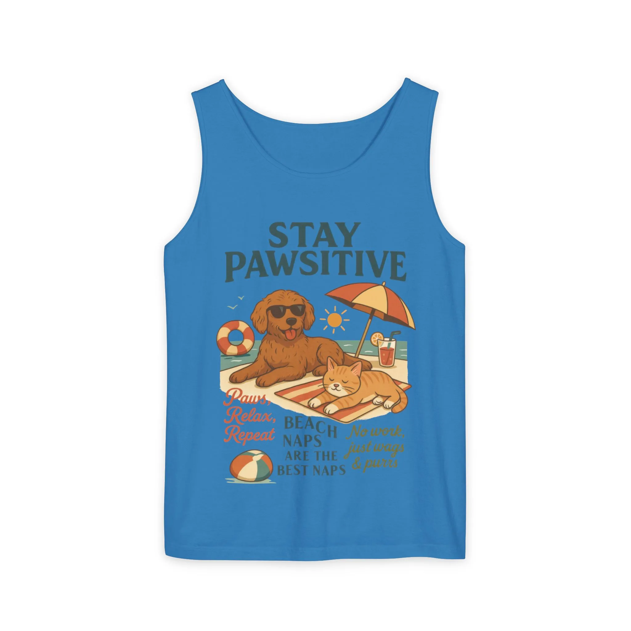 Stay Pawsitive Womens Tank, Cute Dog & Cat Beach Tee, Summer Pet Lover Tee, Animal Graphic Heavy Cotton Tee, Fun Pet Lovers Gift, Summer Top - Image 27
