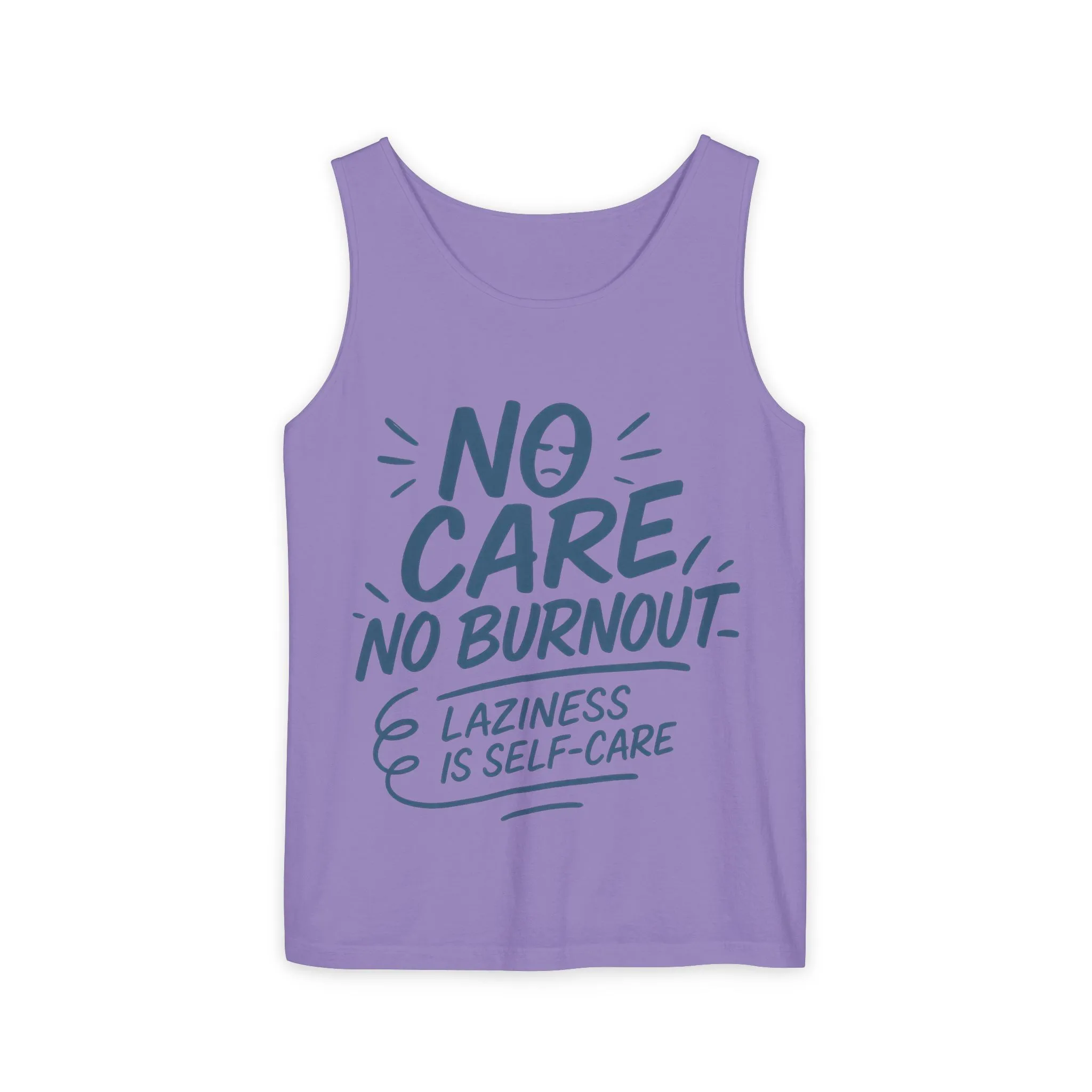 No Care No Burnout Womens Tank Top, Funny Self-Care Quote, Lazy Life Gym Workout Shirt, Casual Sleeveless Top, Relaxed Summer Apparel - Image 17