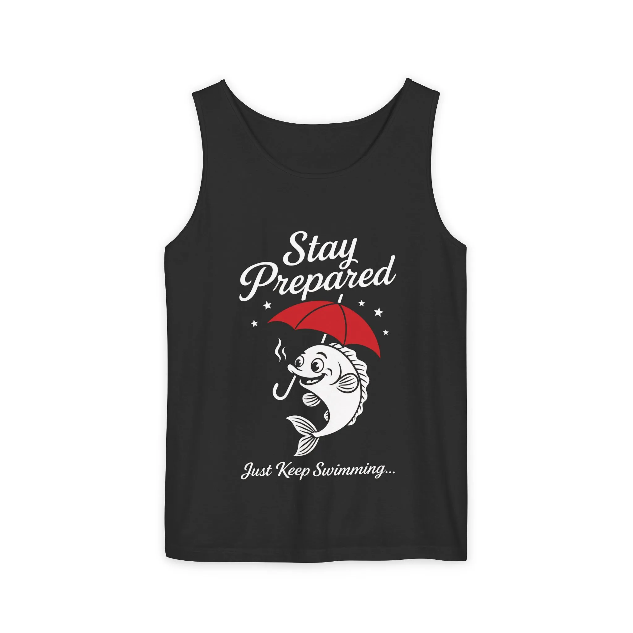Stay Prepared Fish Womens Tank Top - Funny Just Keep Swimming Sleeveless Shirt - Cute Nautical Summer Top, Beachwear, Pool Party Must-Have - Image 7