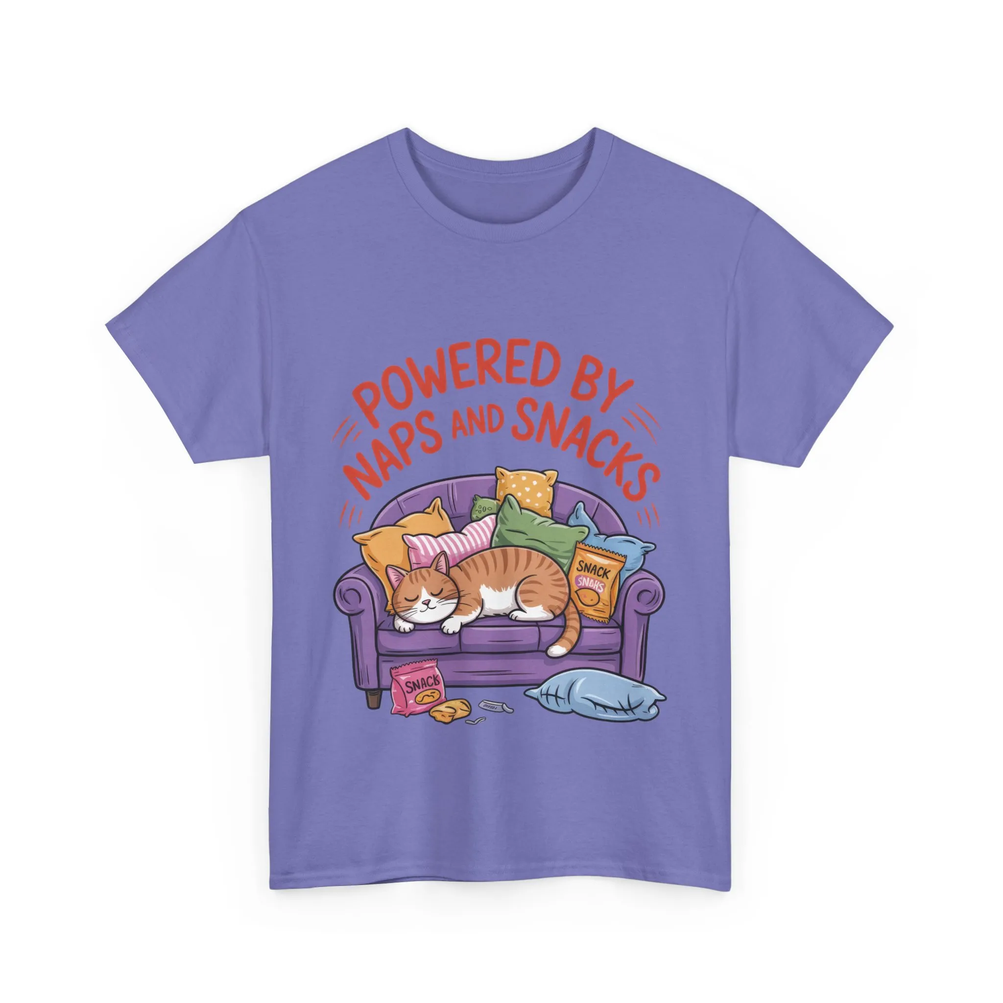 Powered by Naps and Snacks Cat T-Shirt, Funny Lazy Cat Lover Womens Tee, Cute Humor Shirt, Cozy Gift for Her, Cozy Cat Lover T-Shirt - Image 22