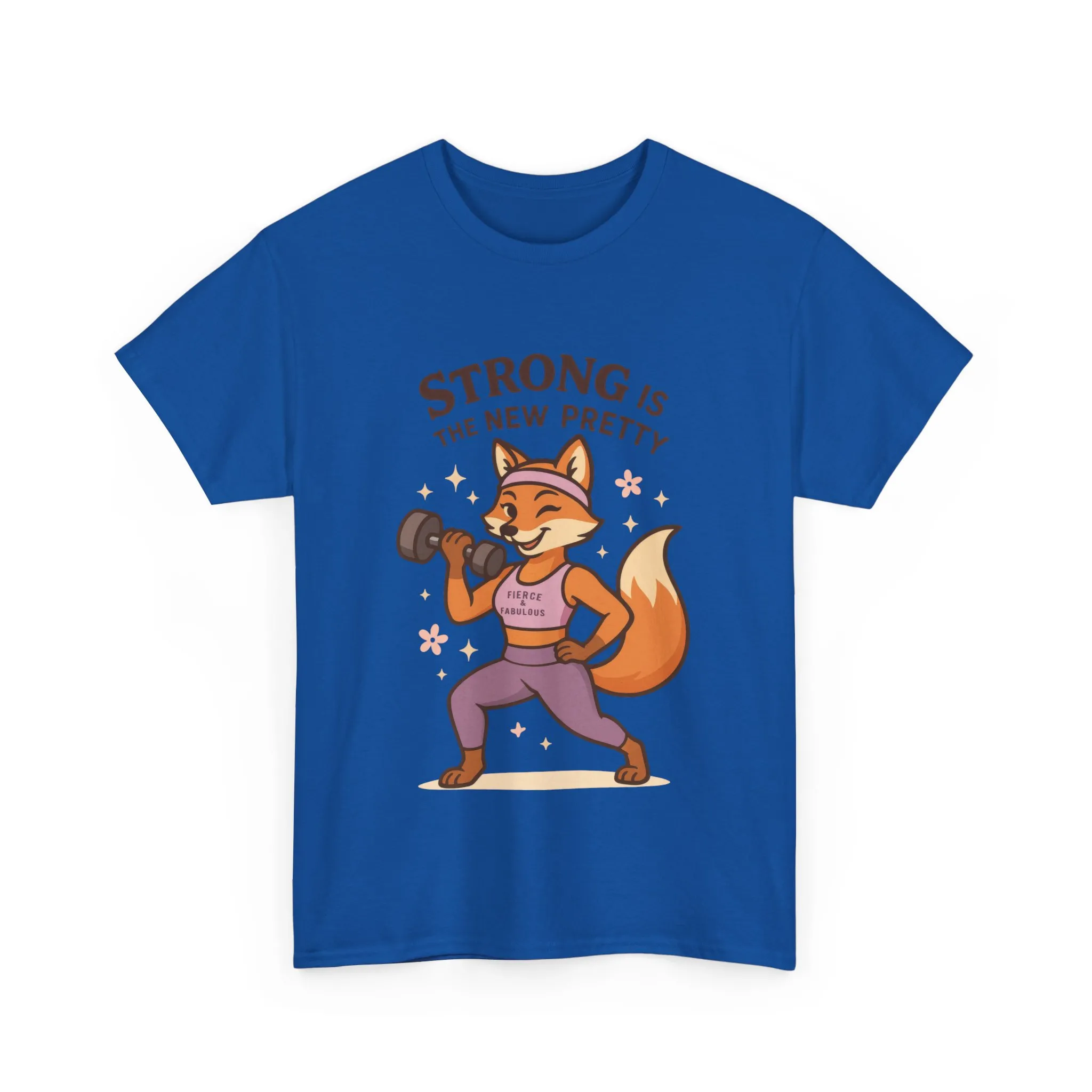 Strong is the New Pretty Womens Tee, Inspirational T-Shirt, Fitness Apparel, Gift for Her, Motivational Top, Cute Fox Design, Womens Gym T-Shirt - Image 25