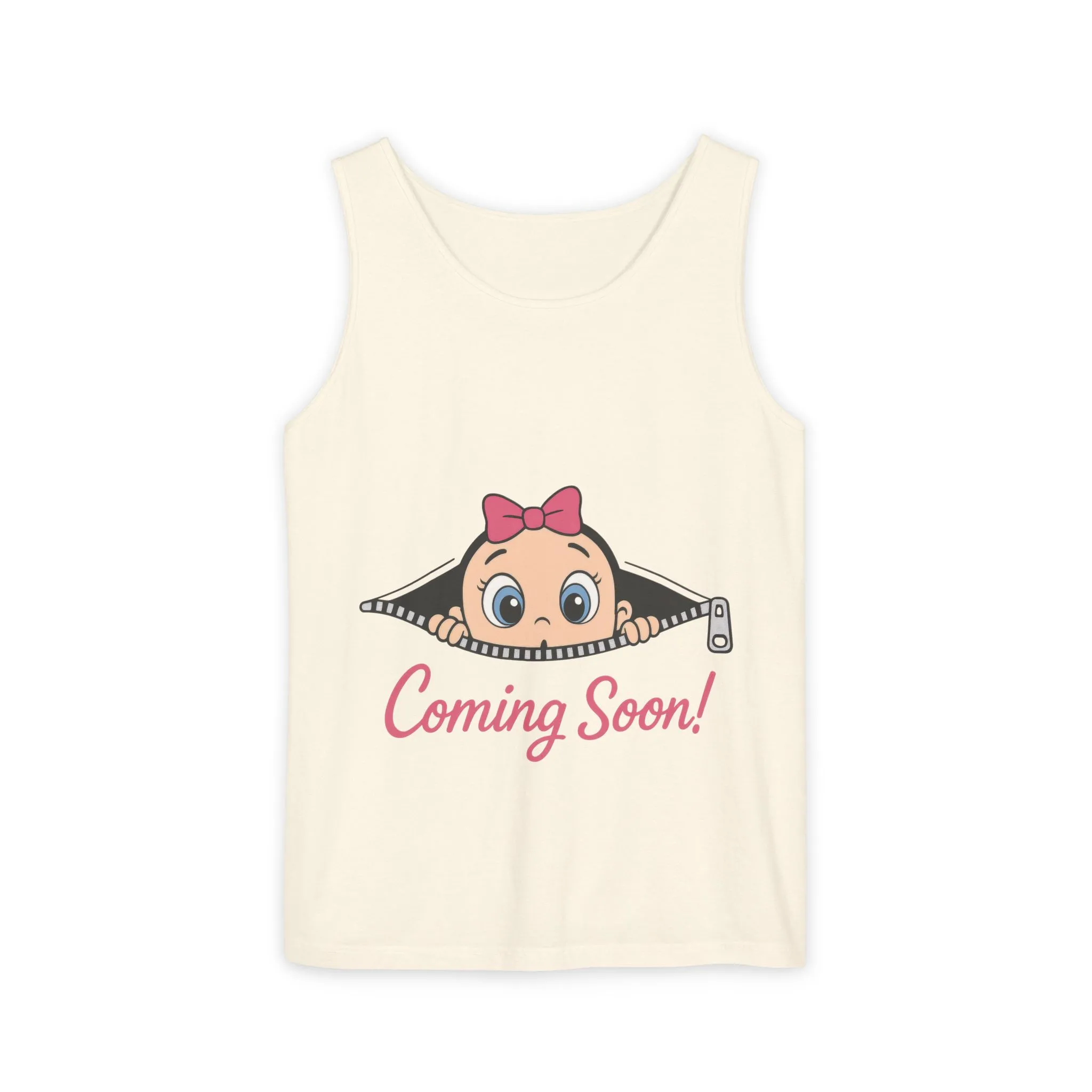 Coming Soon Maternity Tank Top, Cute Baby Girl Pregnancy Announcement Shirt, Expecting Mom Gift, Gender Reveal Tank, Baby Shower Gift - Image 5