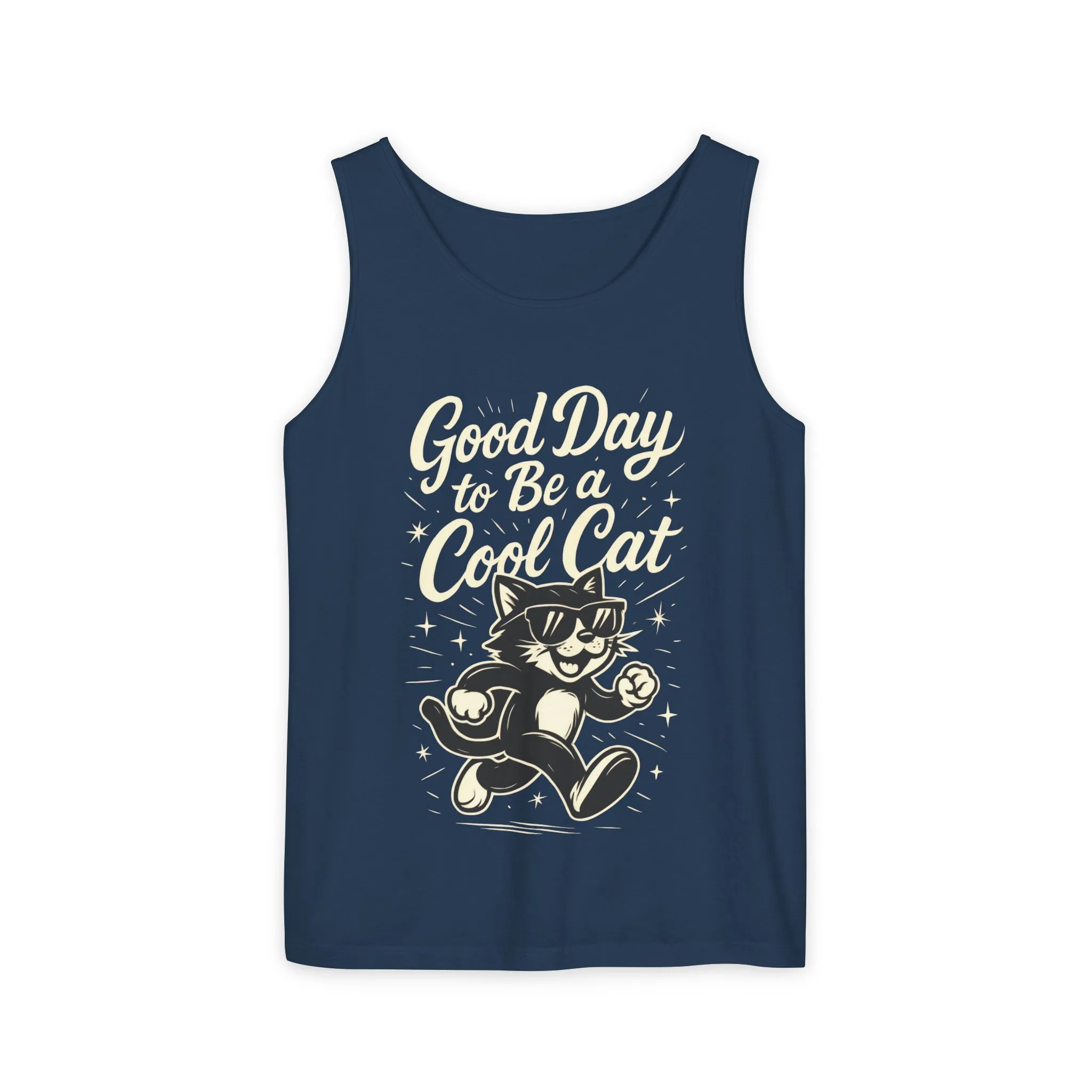 Cool Cat Womens Tank Top - Good Day to Be a Cool Cat Retro Kitty Sleeveless Shirt - Funny Summer Top, Gift for Cat Lovers - Image 9