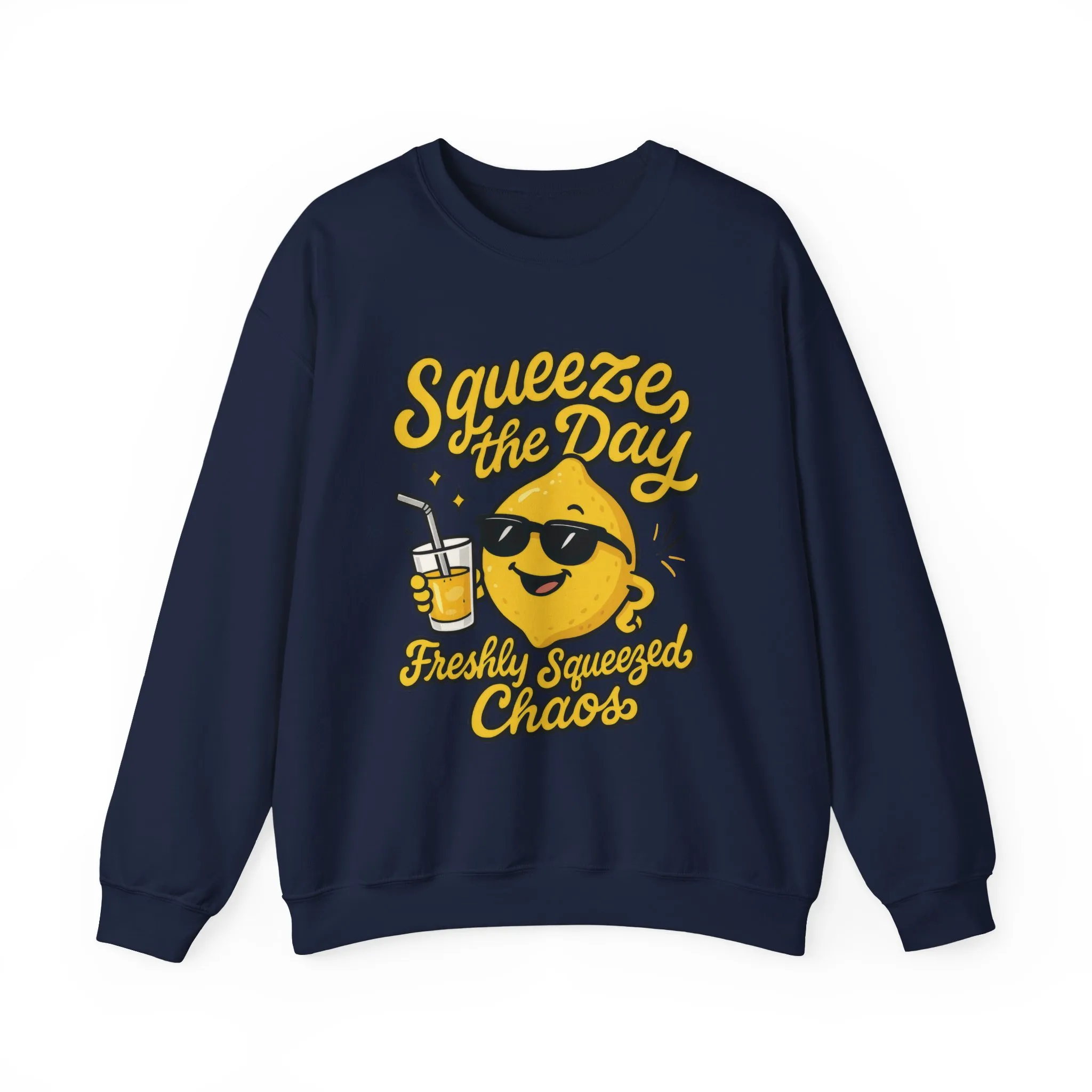 Funny Lemon Womens Sweatshirt - Squeeze The Day Freshly Squeezed Chaos Cozy Pullover - Citrus Positive Crewneck Sweatshirt, Cheerful Fashion - Image 25