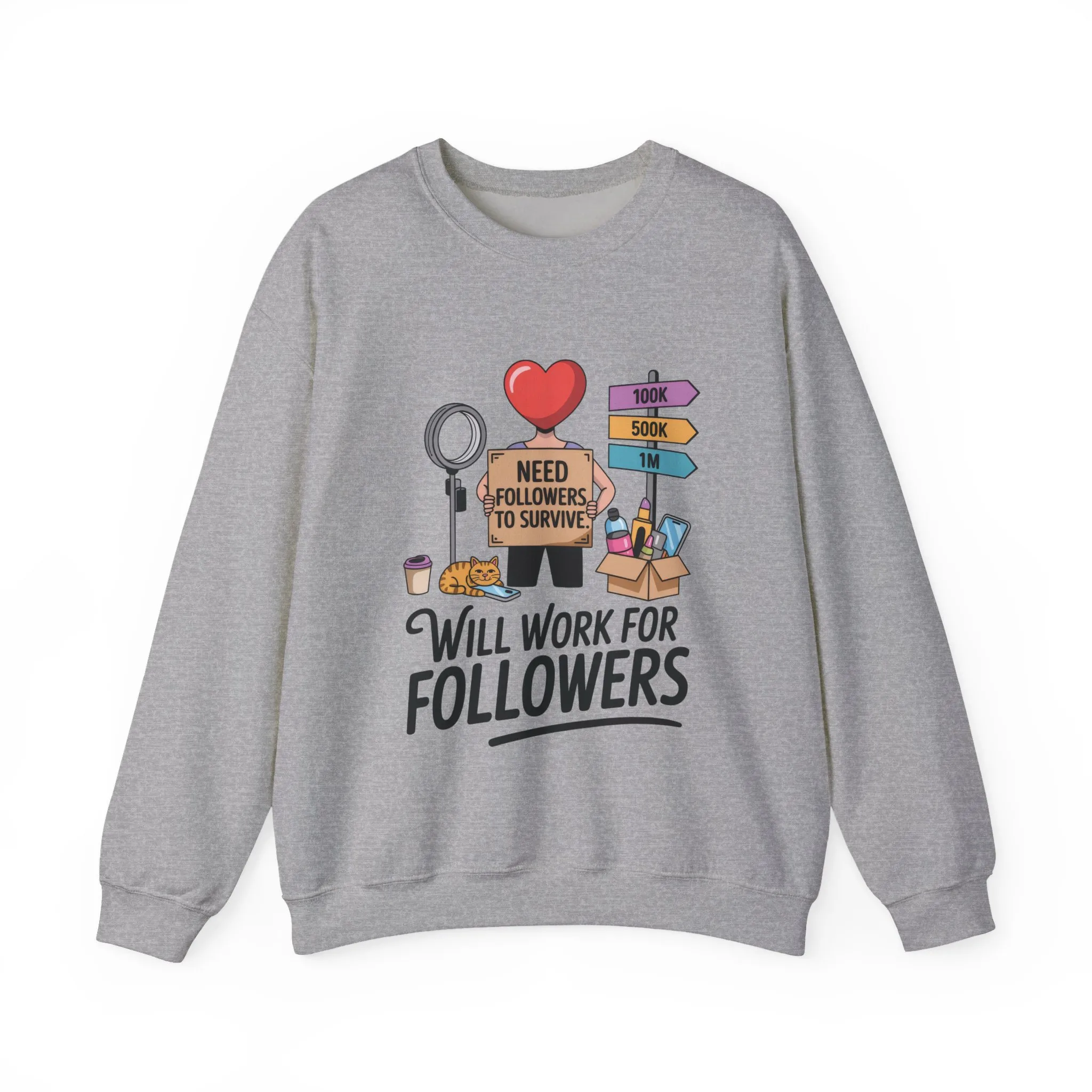 Funny Influencer Womens Sweatshirt, Social Media Sweatshirt, Humor Gifts, Crewneck for Influencers, Casual Wear, Womens Cozy Meme Top - Image 2
